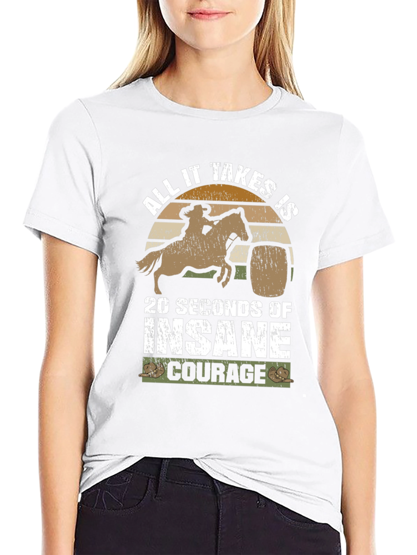 Insane Courage Rodeo Barrel Racing T-Shirt