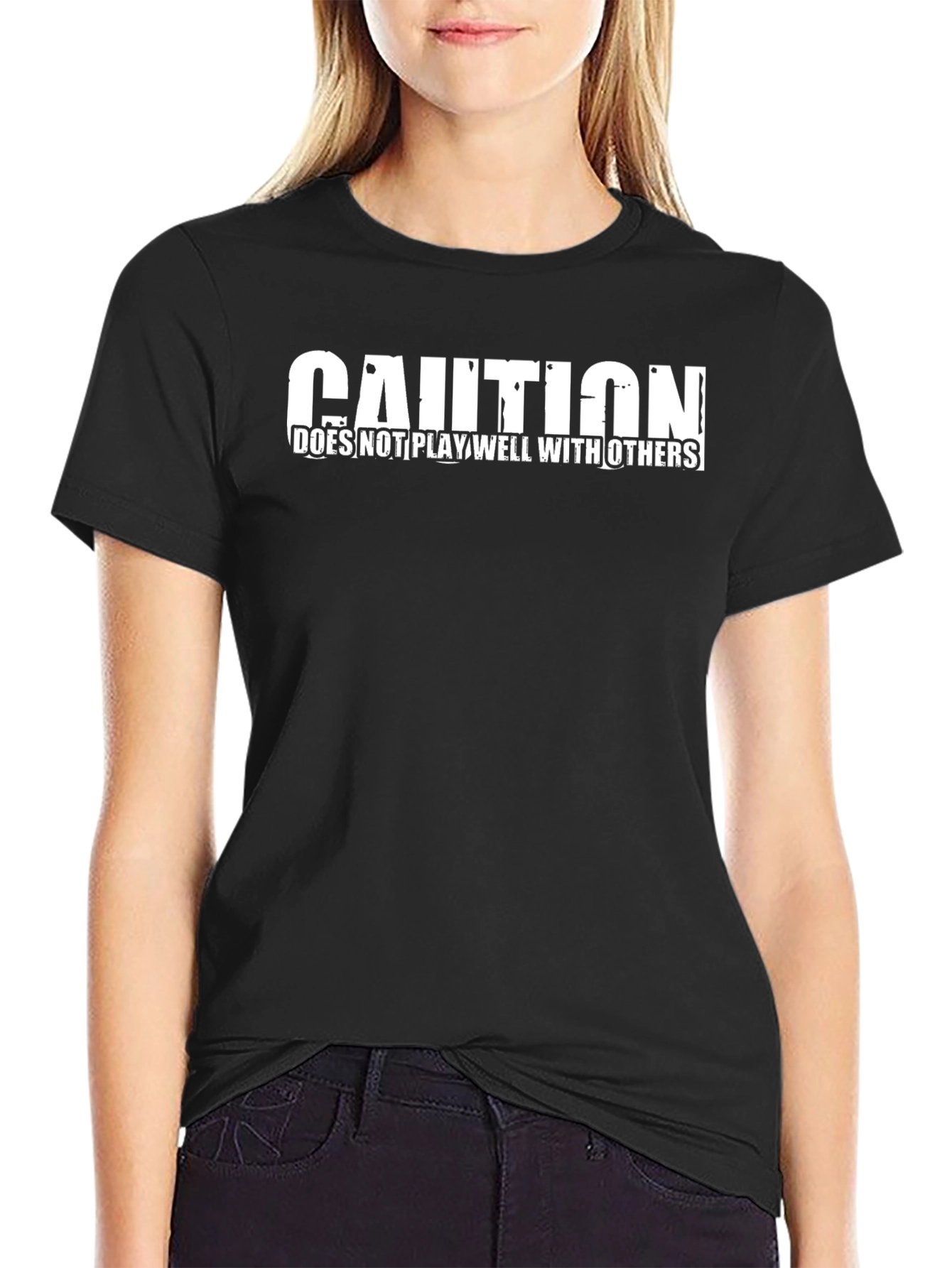 Caution: Doesnt Play Well With Others Black T-Shirt