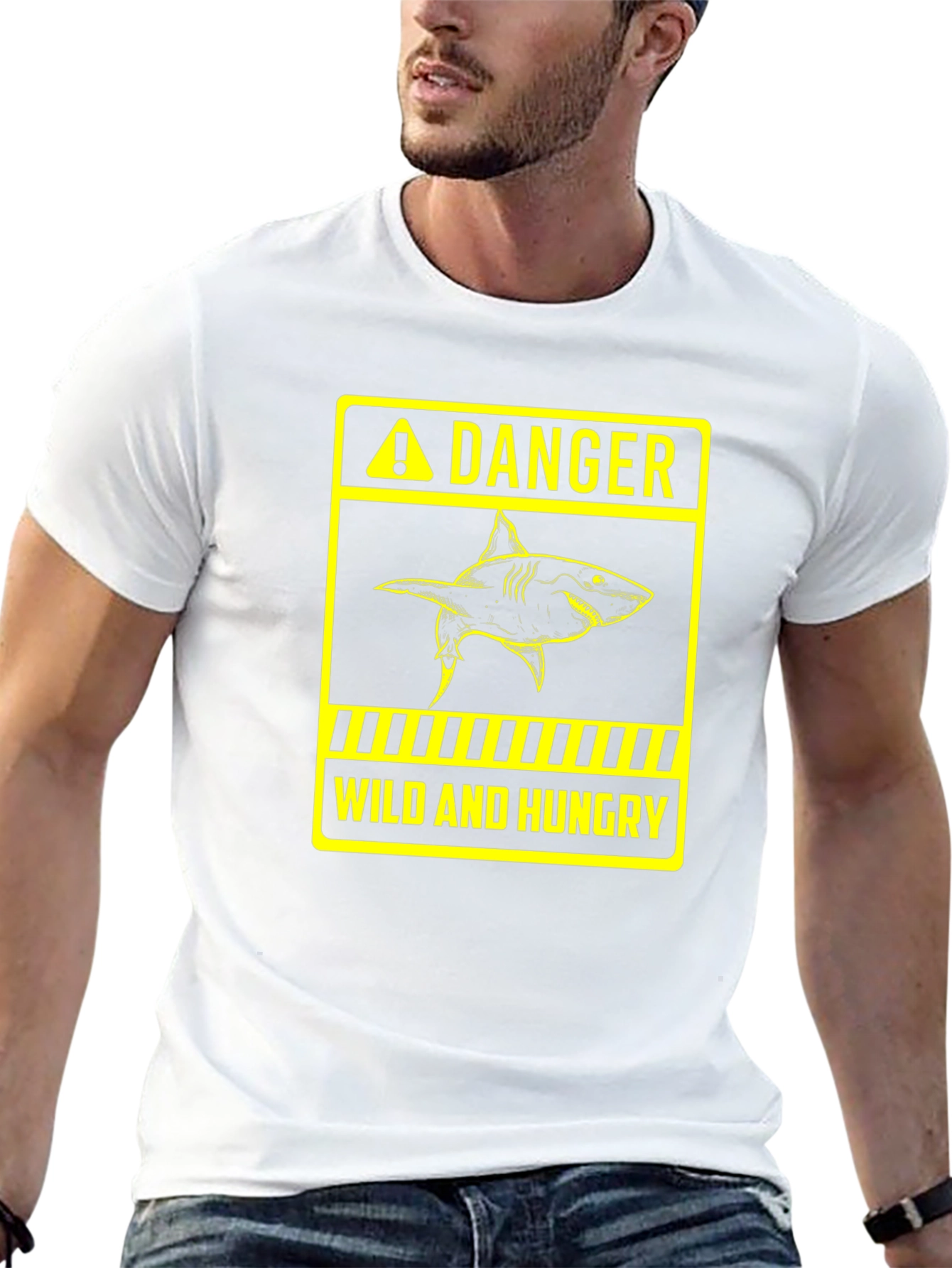 Danger Wild and Hungry Shark Graphic T-Shirt