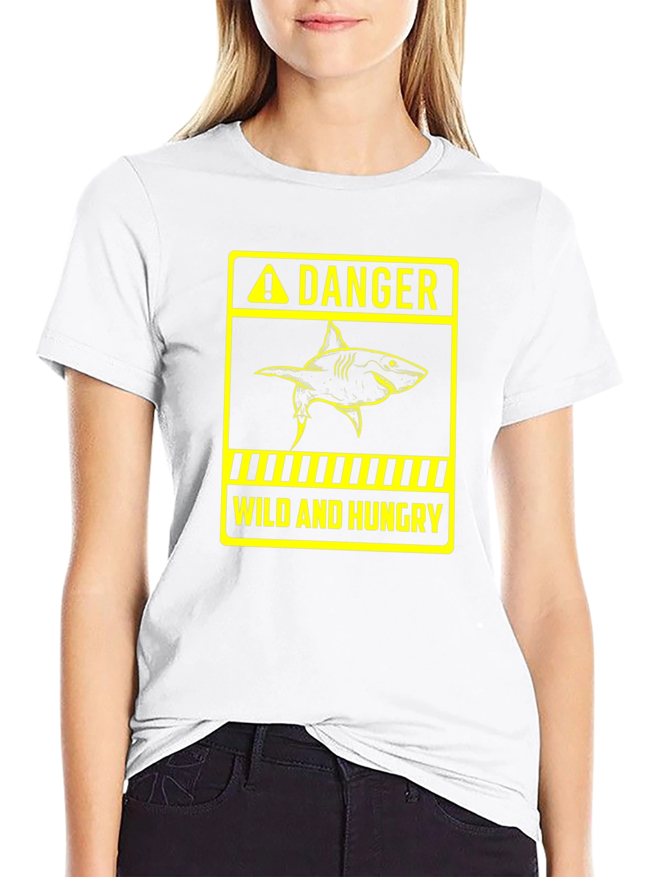 Danger Wild and Hungry Shark Graphic T-Shirt