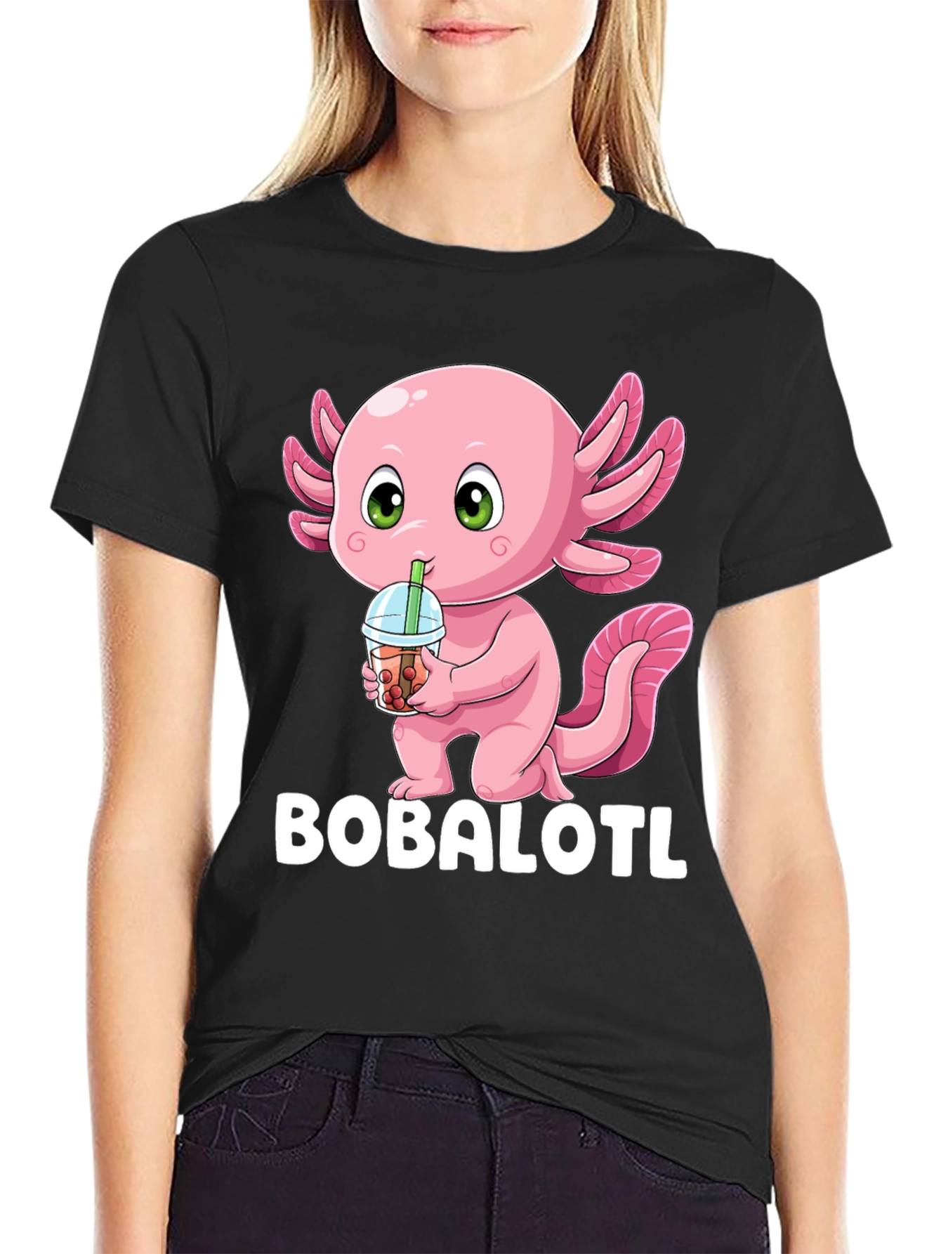 Bobalotl T-Shirt - Axolotl Bubble Tea Lover Tee