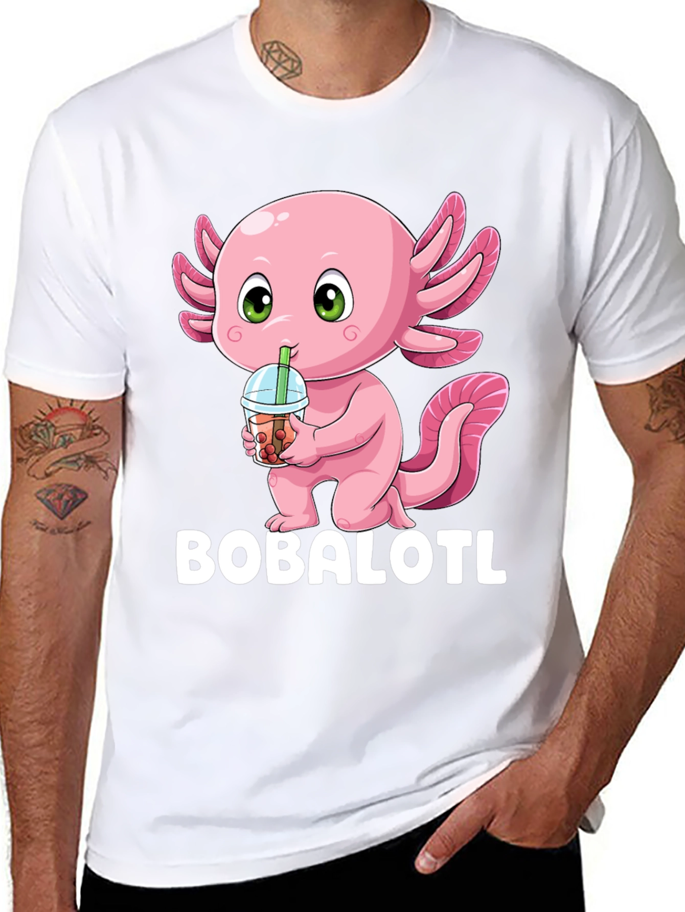 Bobalotl T-Shirt - Axolotl Bubble Tea Lover Tee