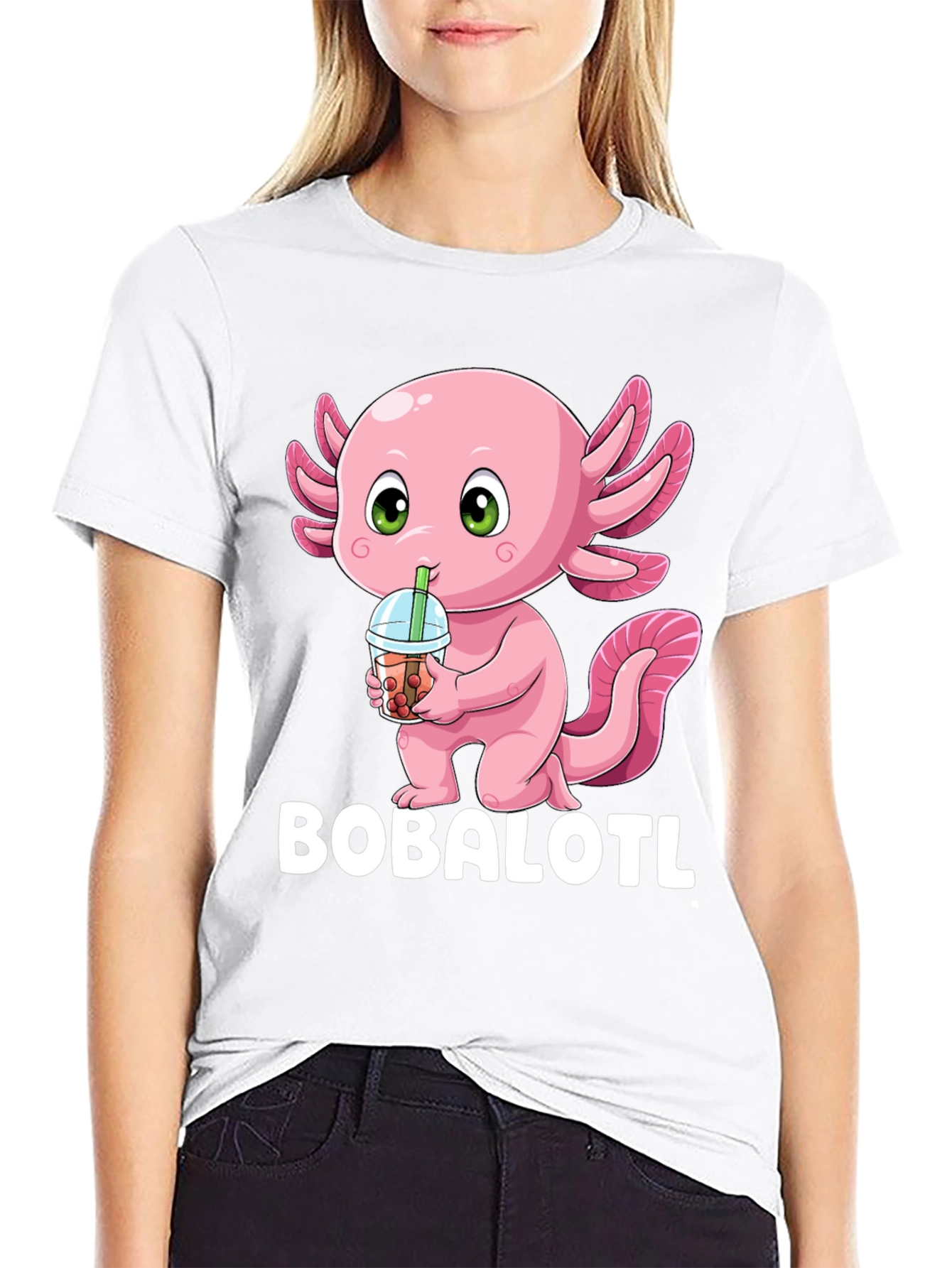 Bobalotl T-Shirt - Axolotl Bubble Tea Lover Tee
