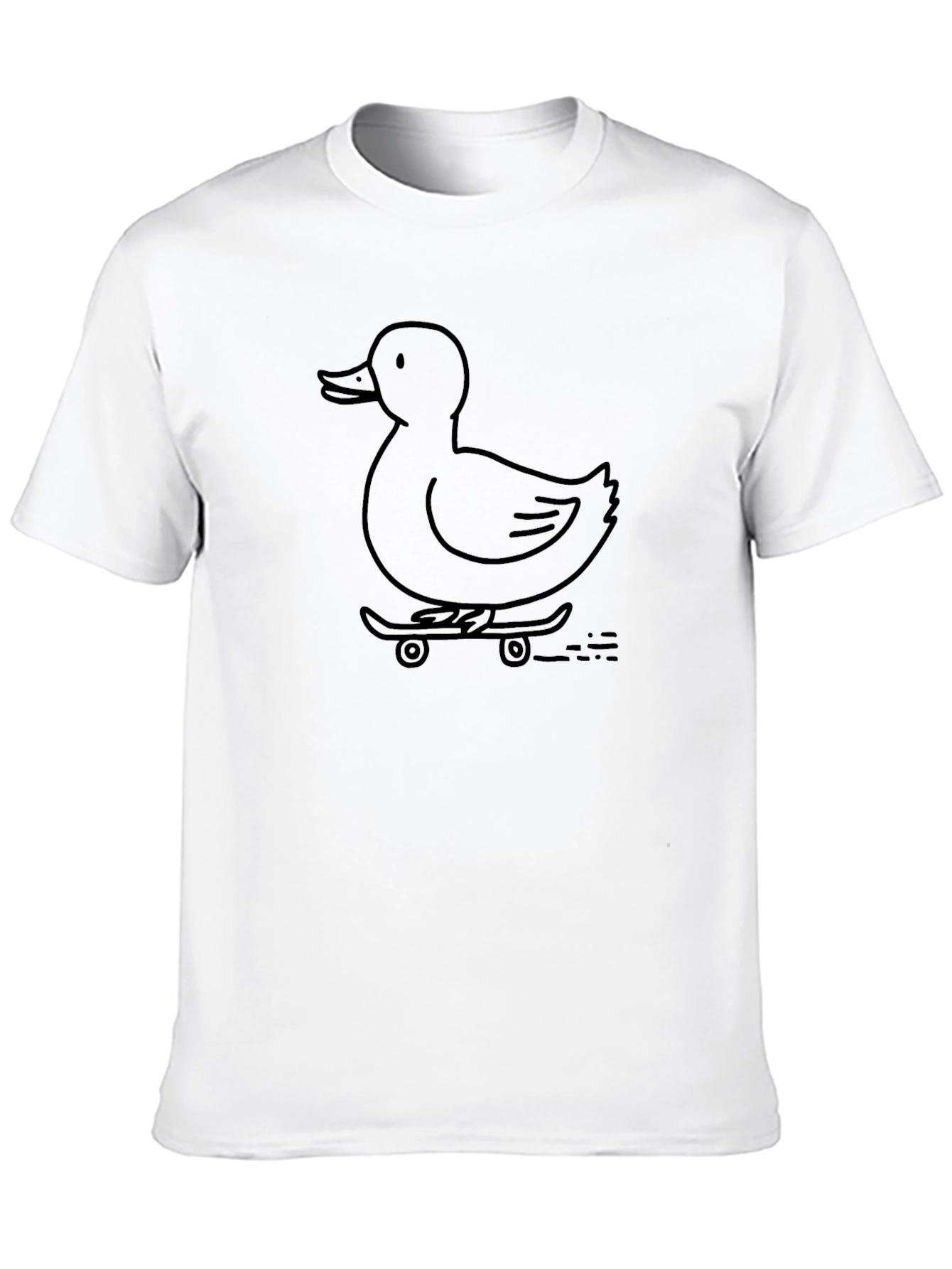 Duck on Skateboard Graphic Tee - Black
