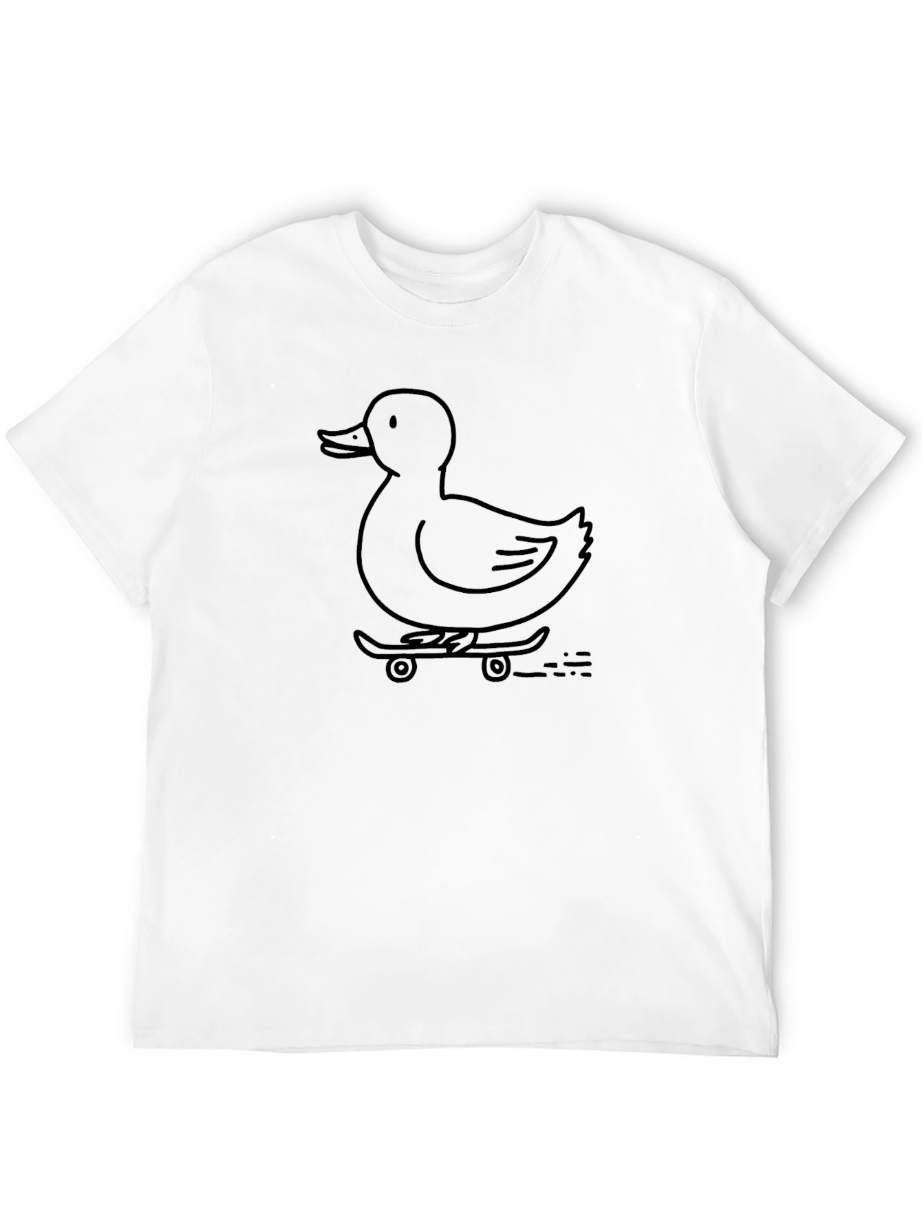Duck on Skateboard Graphic Tee - Black