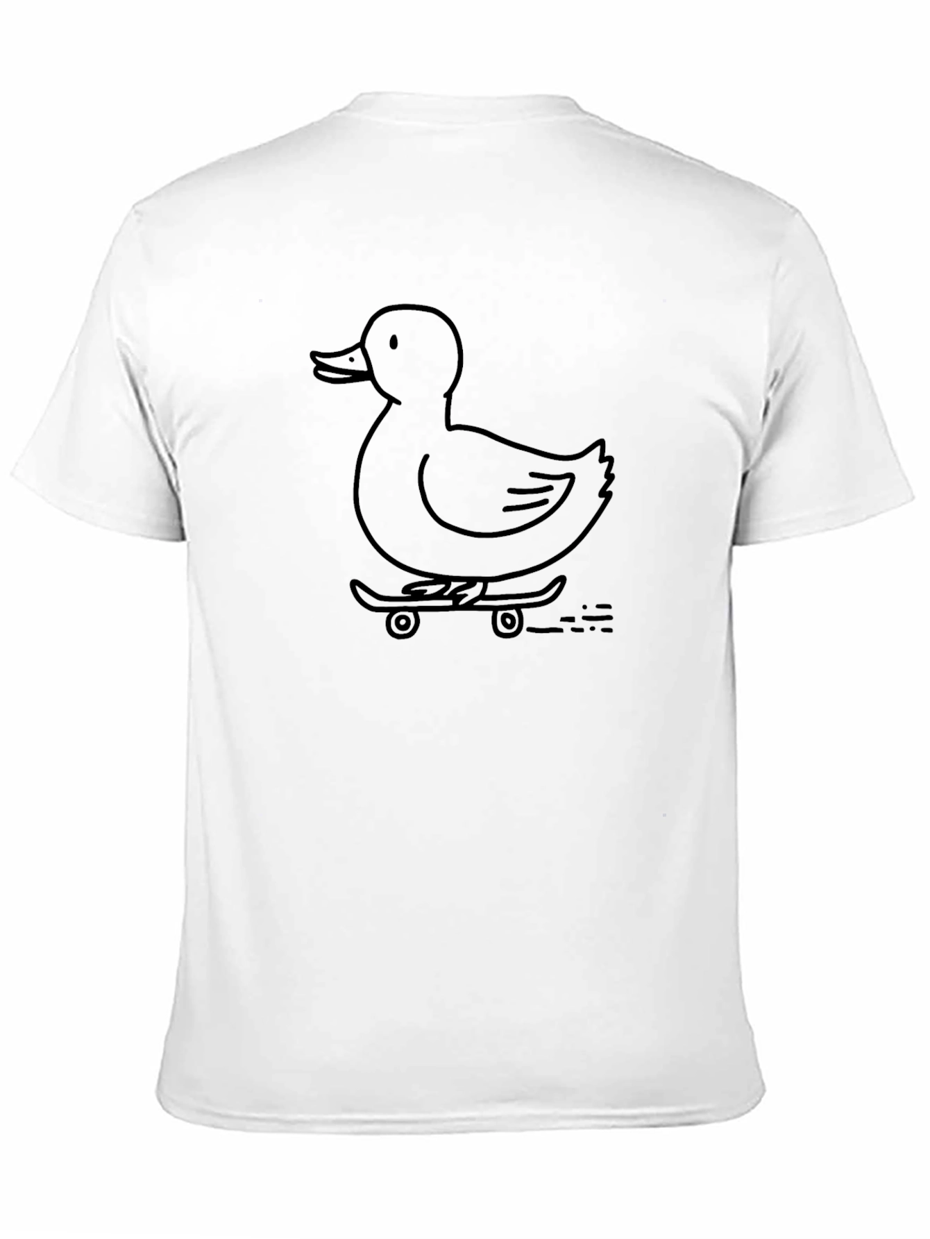 Duck on Skateboard Graphic Tee - Black