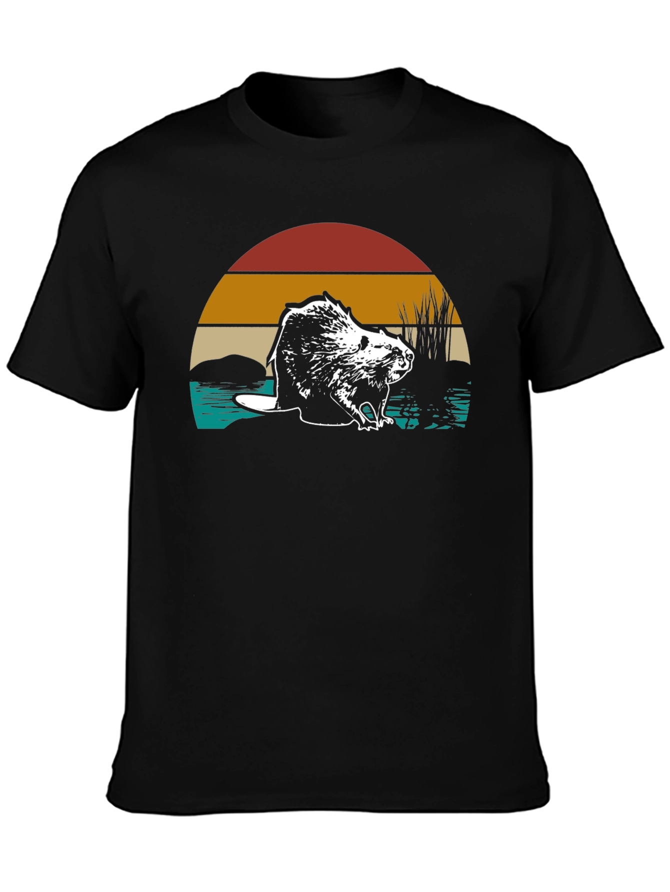 Retro Beaver Graphic T-Shirt - Nature Lover Tee