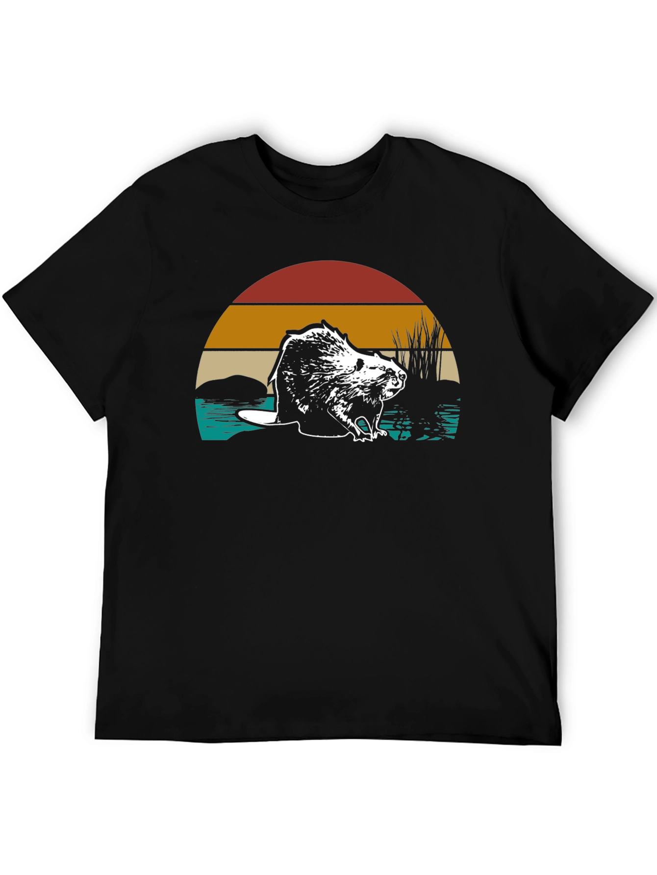 Retro Beaver Graphic T-Shirt - Nature Lover Tee