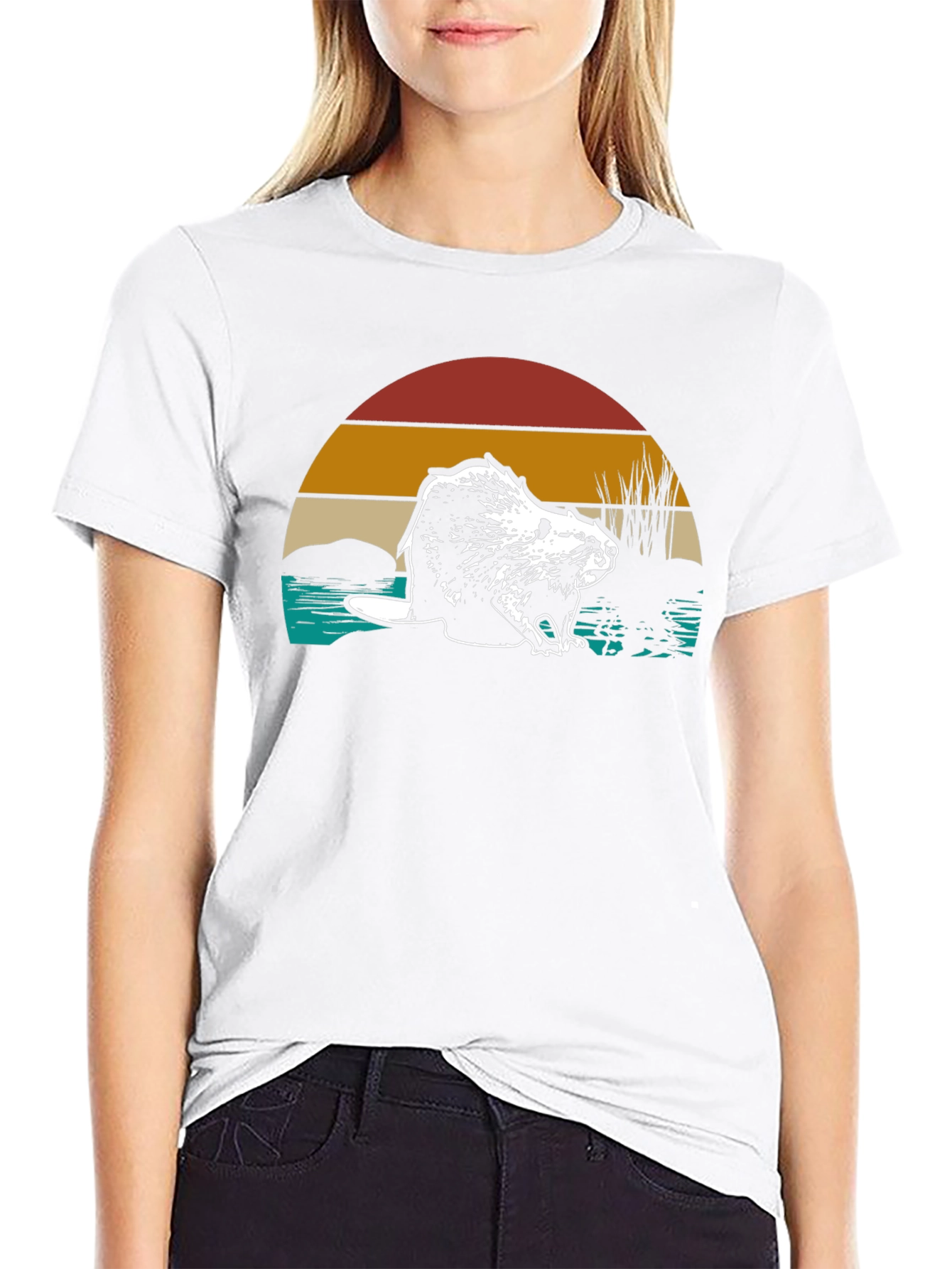 Retro Beaver Graphic T-Shirt - Nature Lover Tee