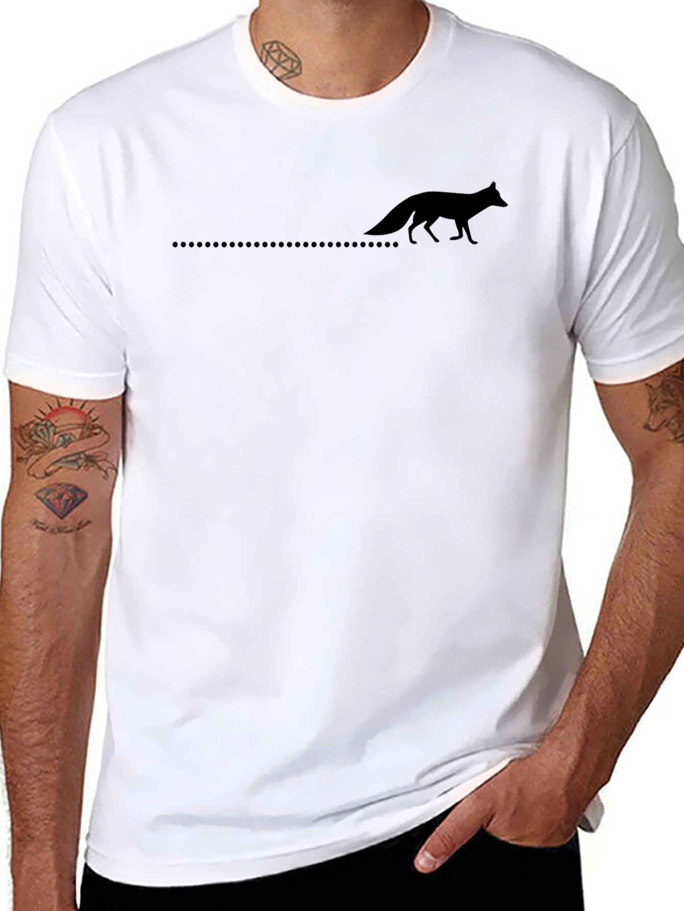Sleek Black Fox Silhouette T-Shirt