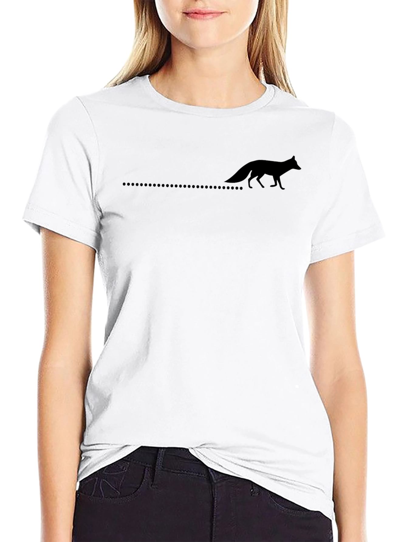 Sleek Black Fox Silhouette T-Shirt