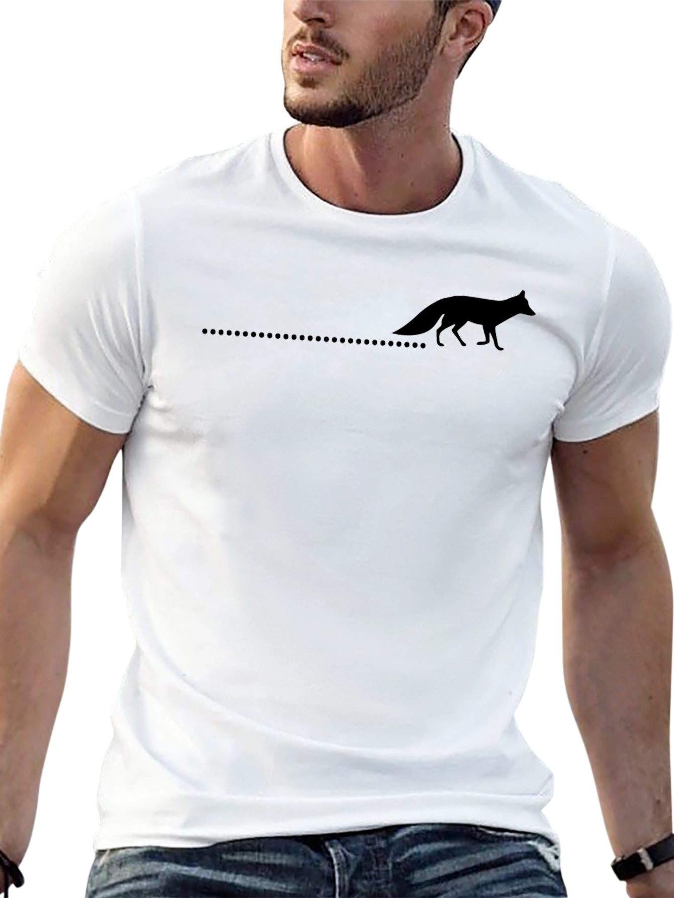 Sleek Black Fox Silhouette T-Shirt