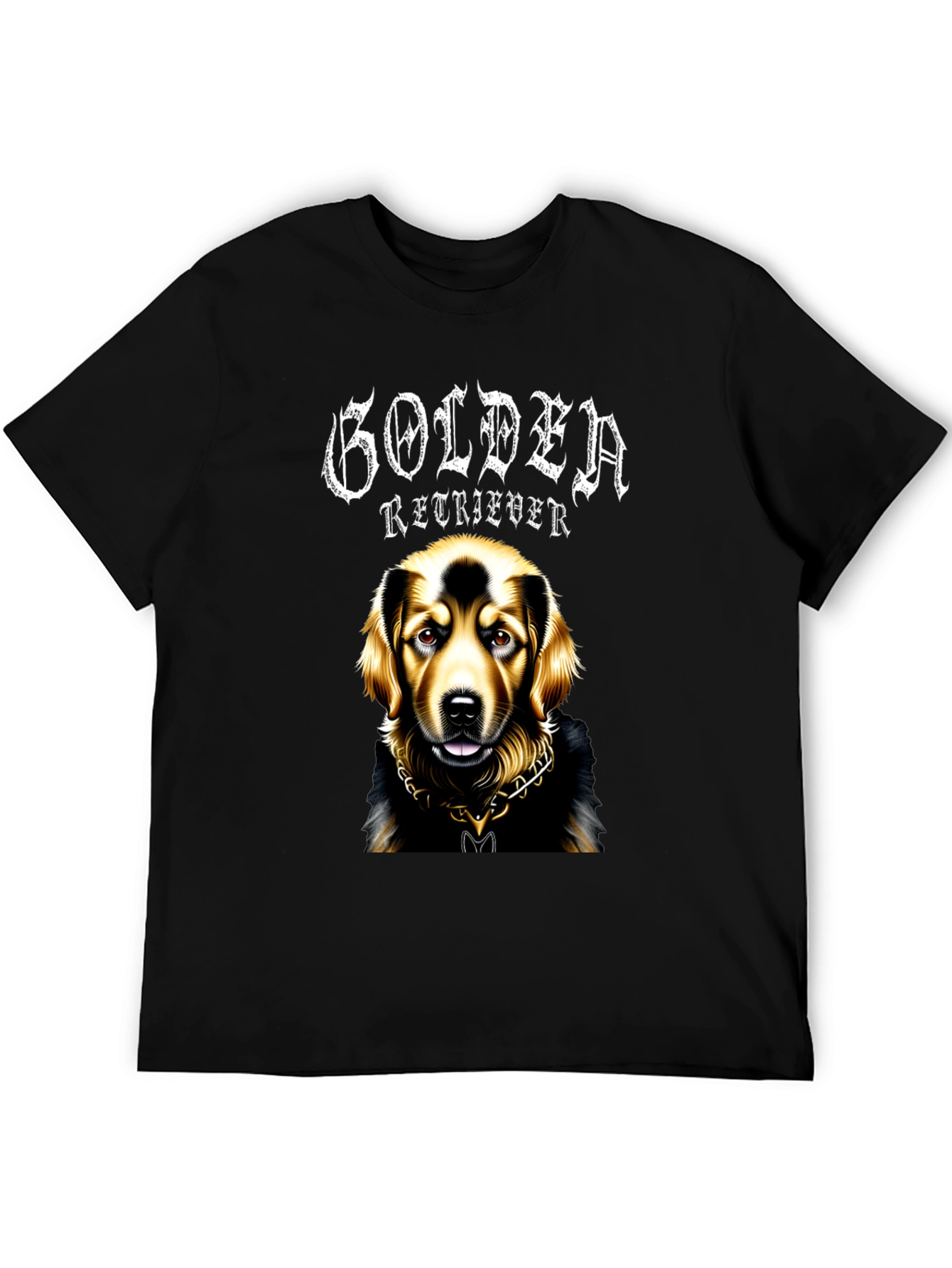 Golden Retriever Dog Graphic Black T-Shirt