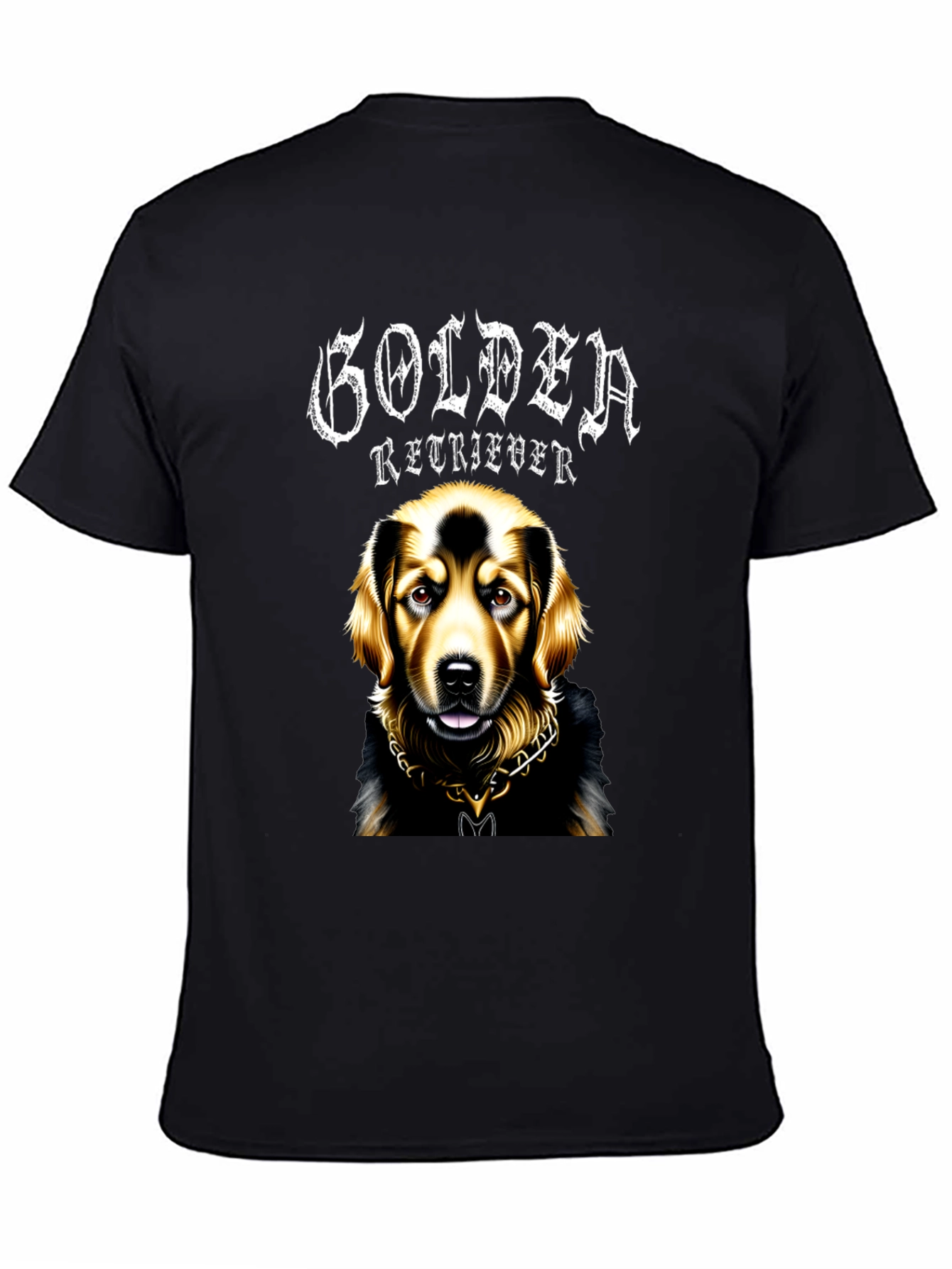 Golden Retriever Dog Graphic Black T-Shirt