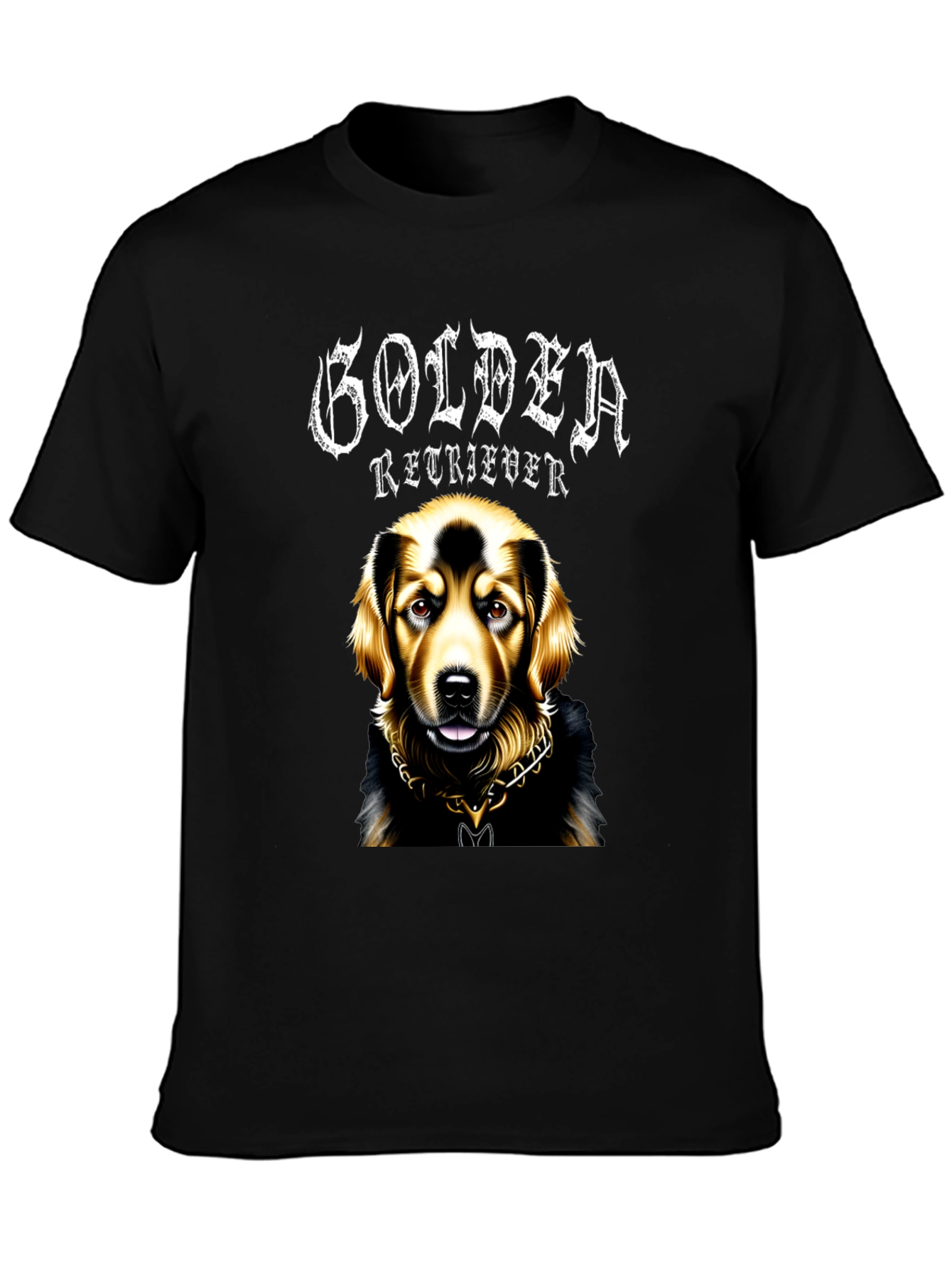 Golden Retriever Dog Graphic Black T-Shirt