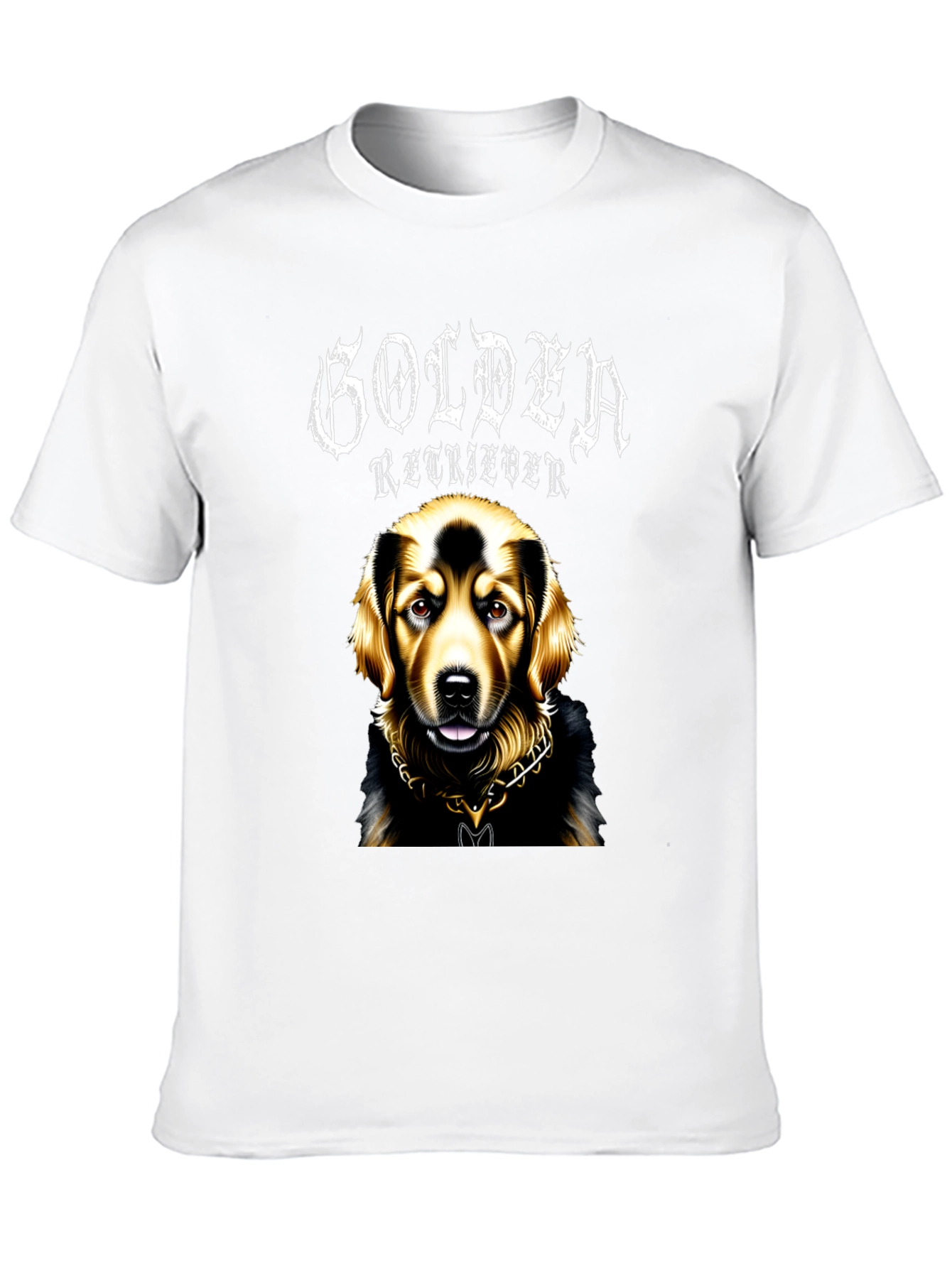 Golden Retriever Dog Graphic Black T-Shirt