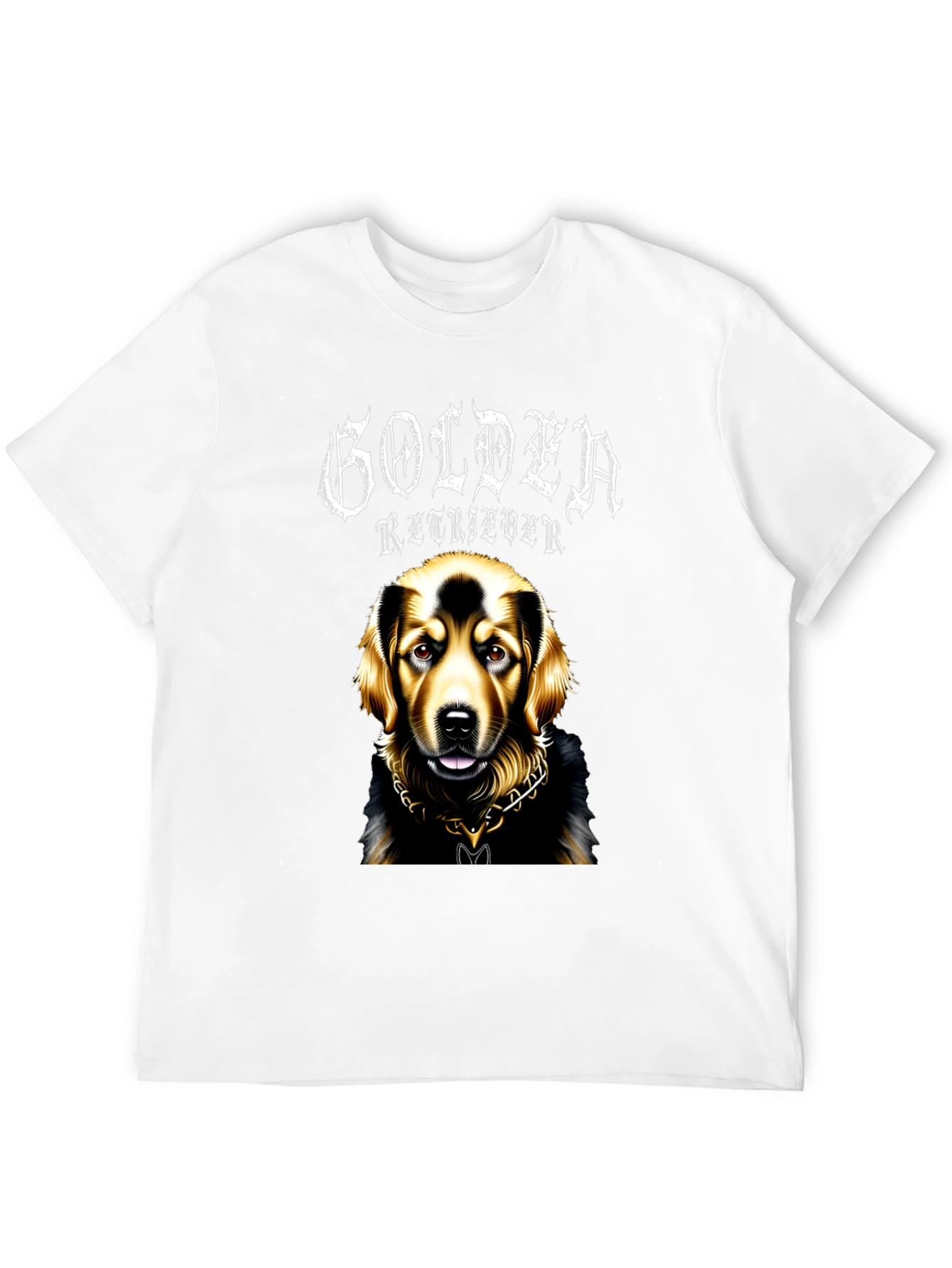 Golden Retriever Dog Graphic Black T-Shirt