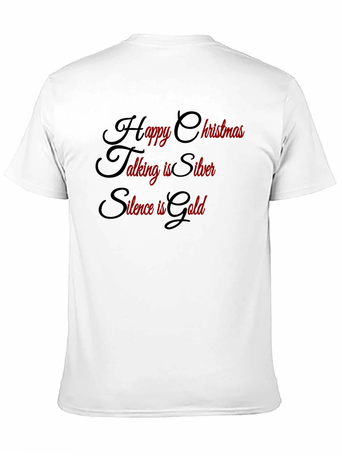Festive Slogan Tee: Happy Christmas Silver Gold!