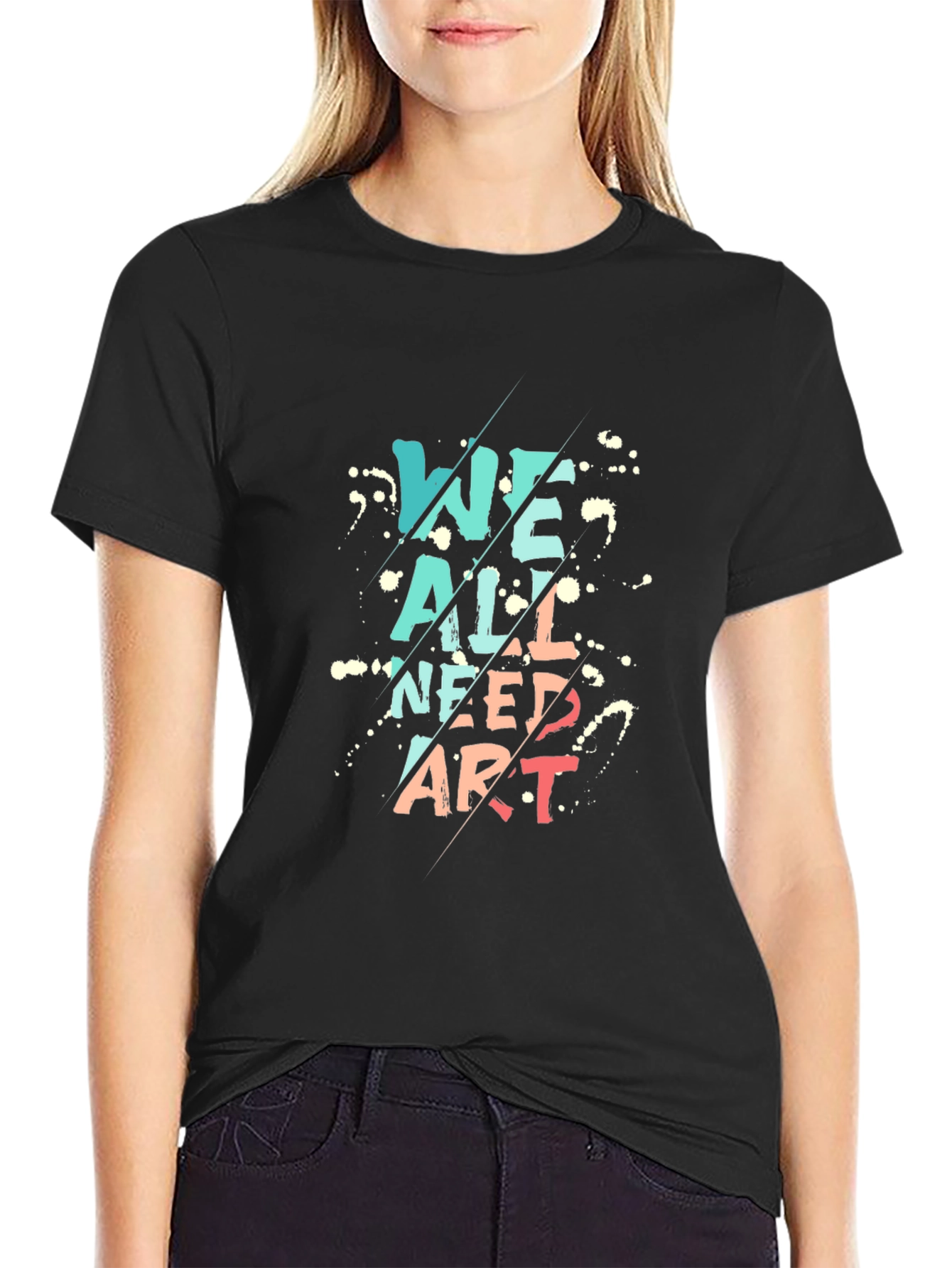We All Need Art Black Graphic Tee