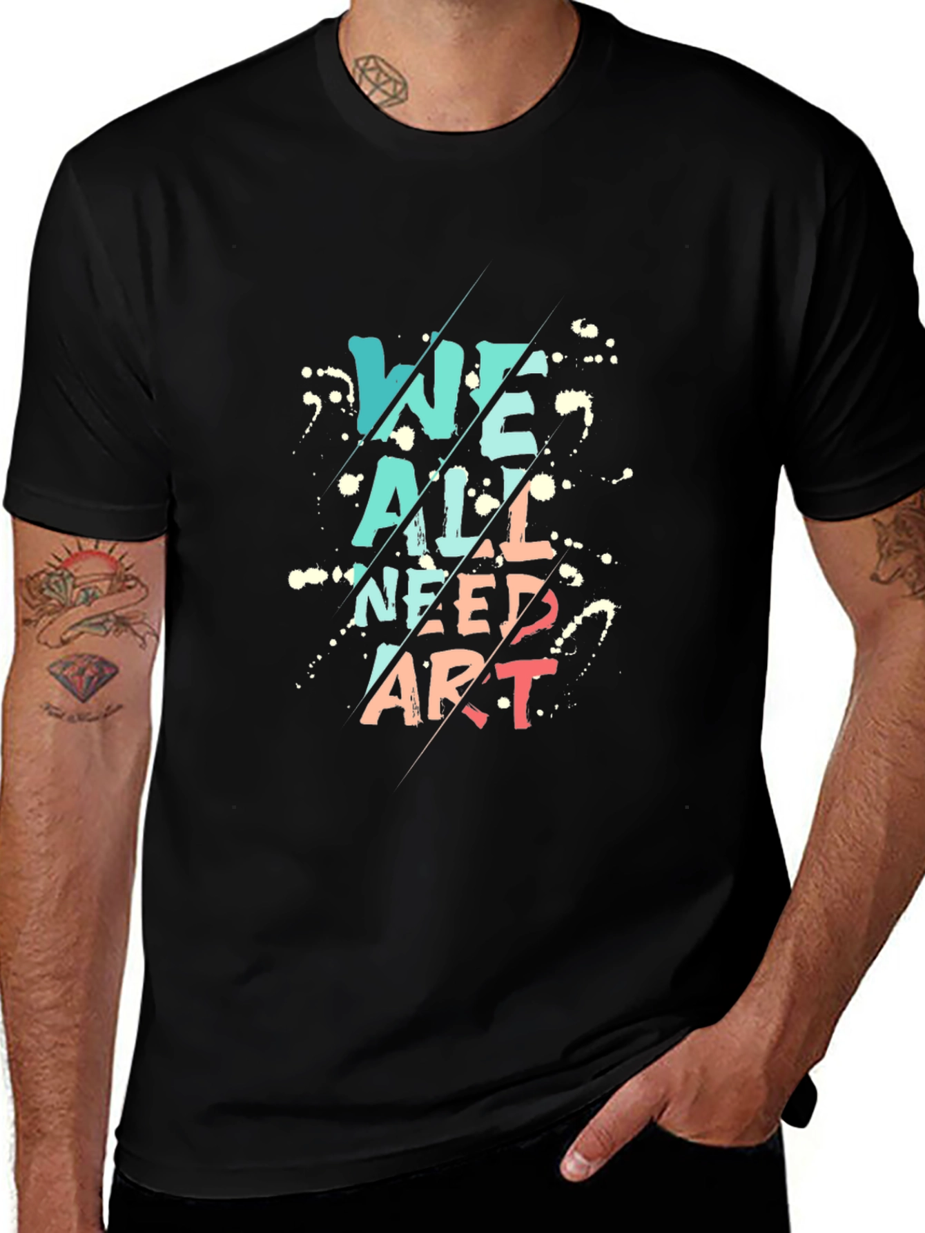 We All Need Art Black Graphic Tee