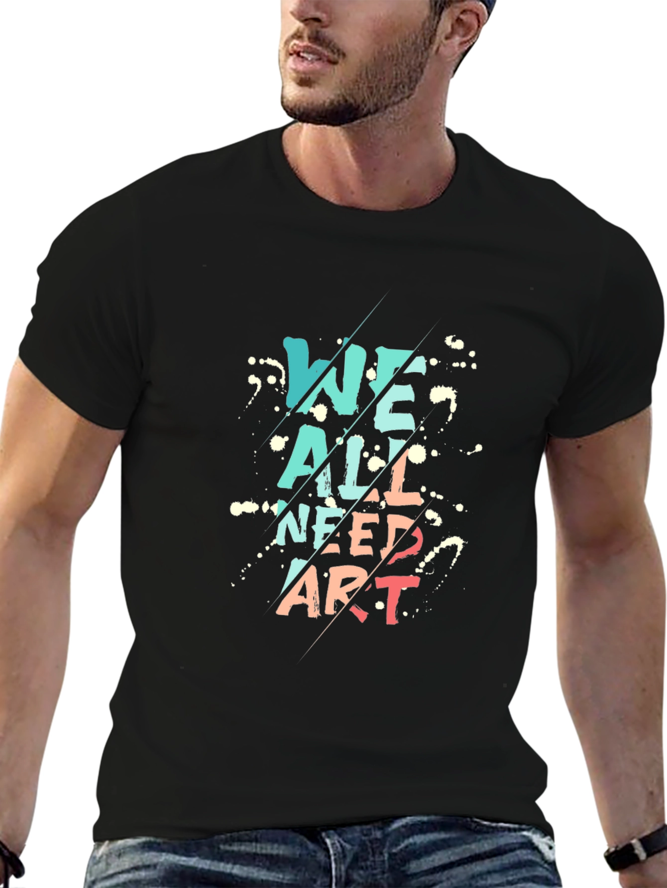 We All Need Art Black Graphic Tee
