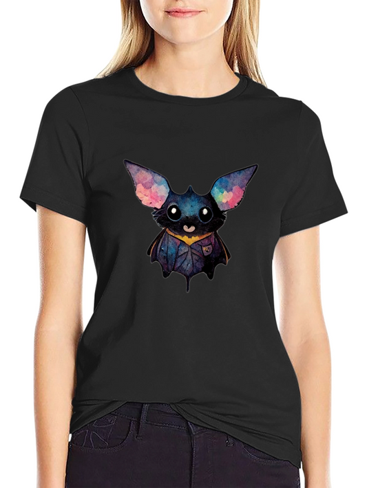 Cute Watercolor Bat Graphic Tee - Soft & Stylish