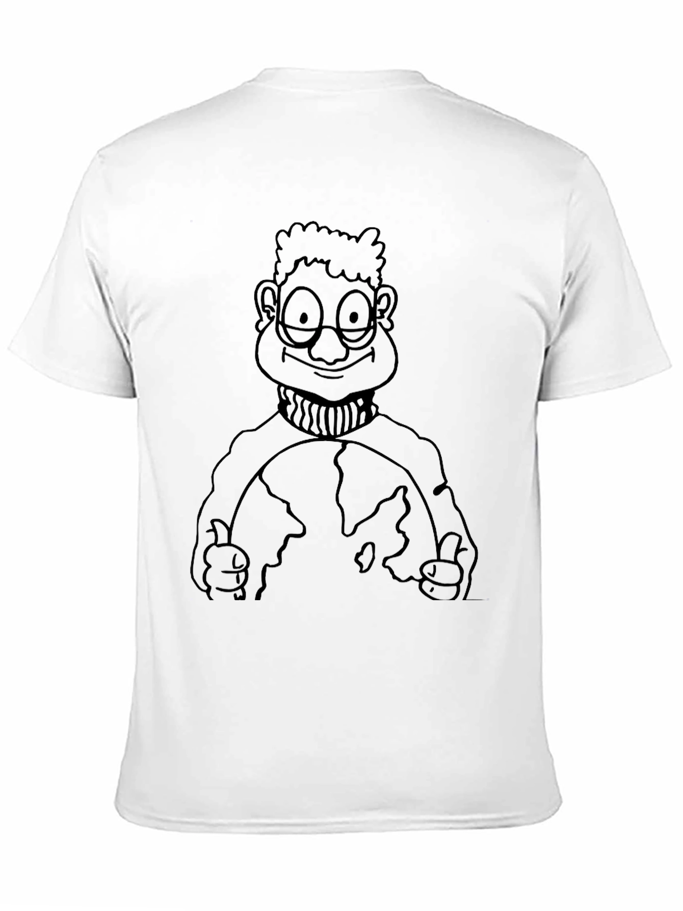 Cartoon Geek Earth Graphic T-Shirt
