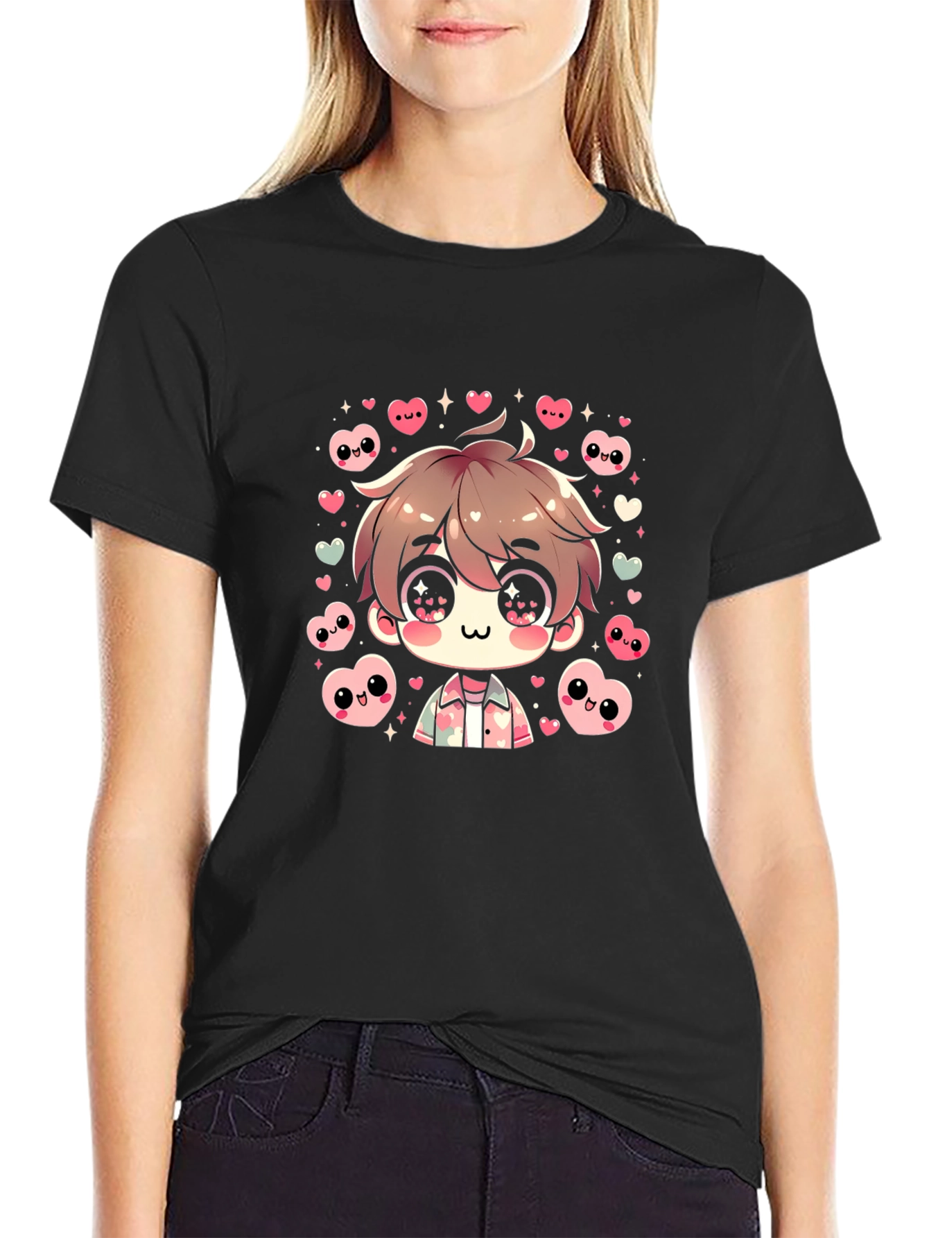 Anime Style Graphic Tee - Cute Kawaii Design
