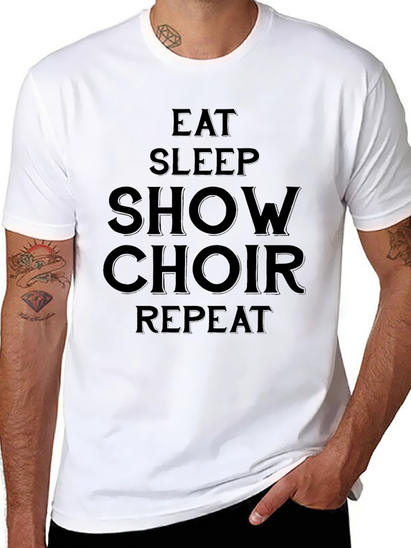 Eat Sleep Show Choir Repeat Black T-Shirt