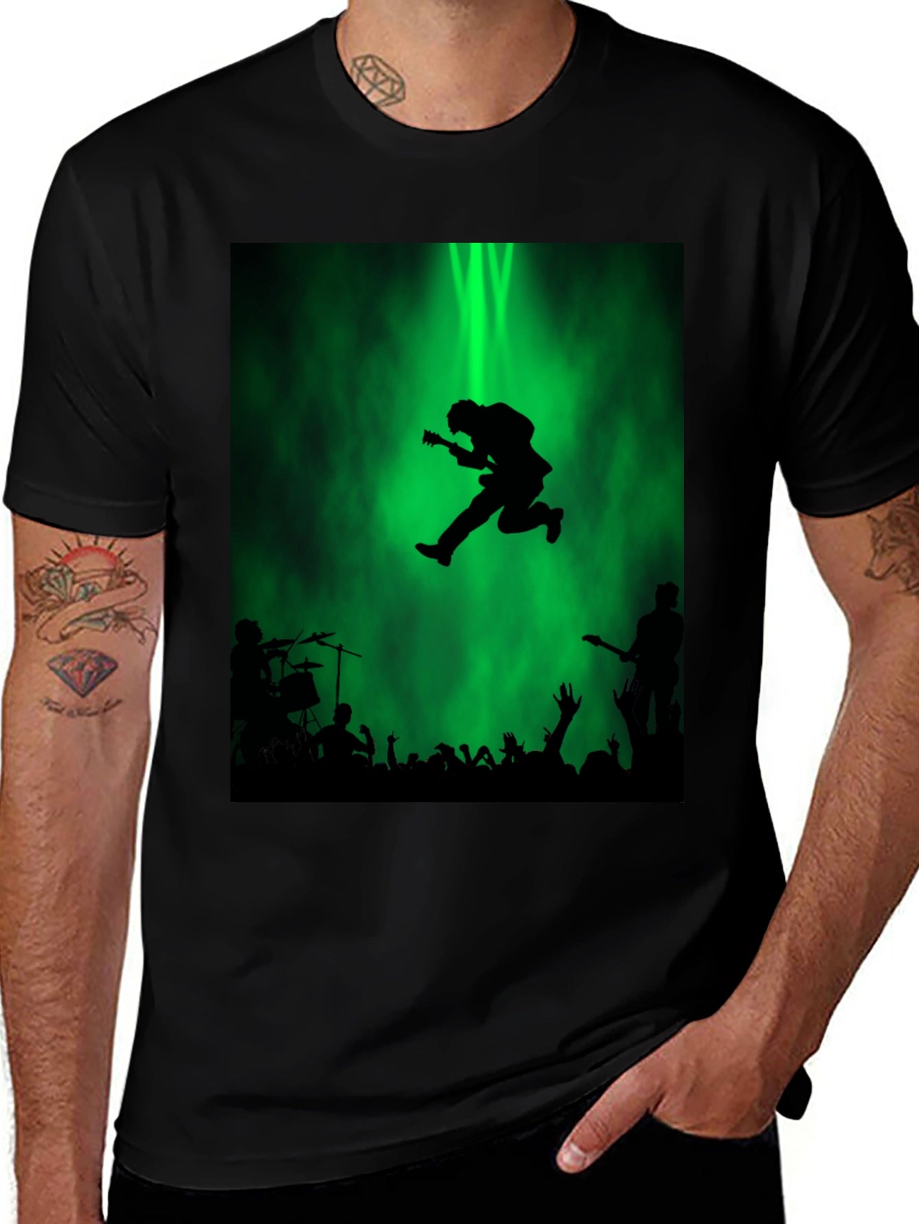 Rock Concert Graphic Tee - Black