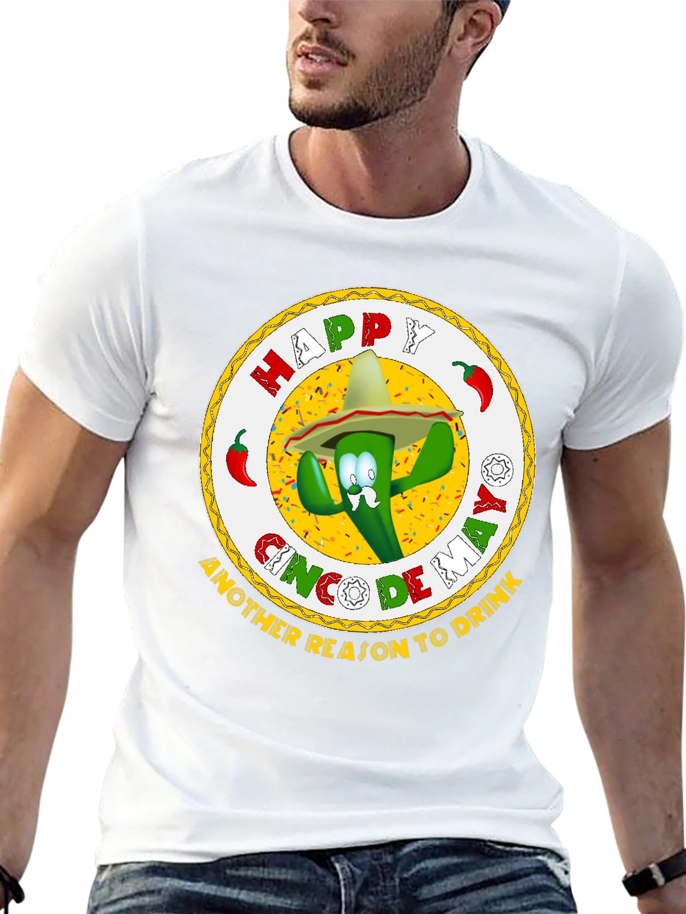Happy Cinco de Mayo Black Graphic T-Shirt