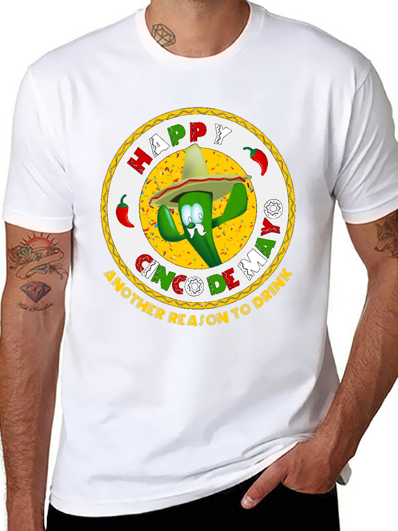 Happy Cinco de Mayo Black Graphic T-Shirt