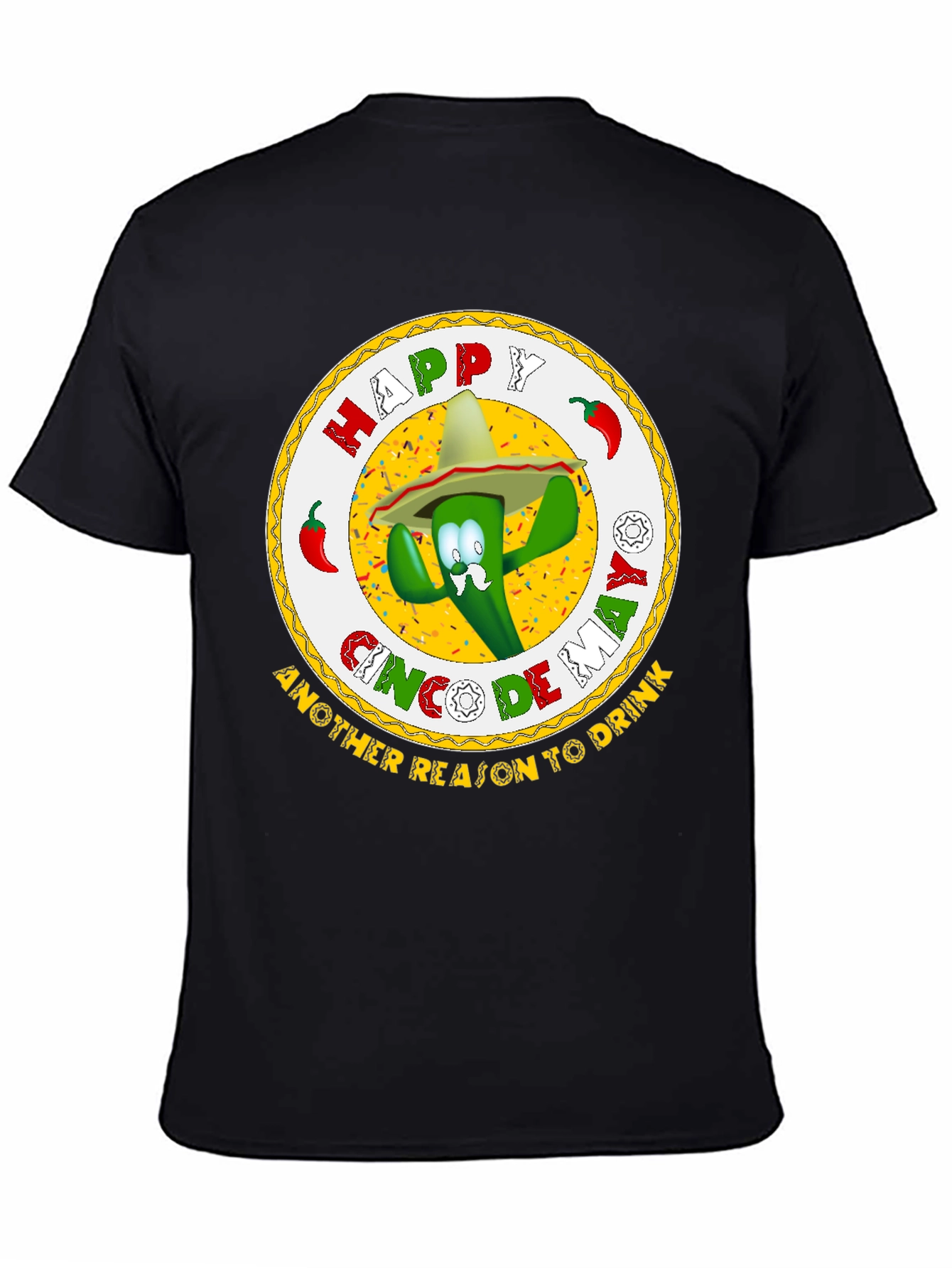 Happy Cinco de Mayo Black Graphic T-Shirt