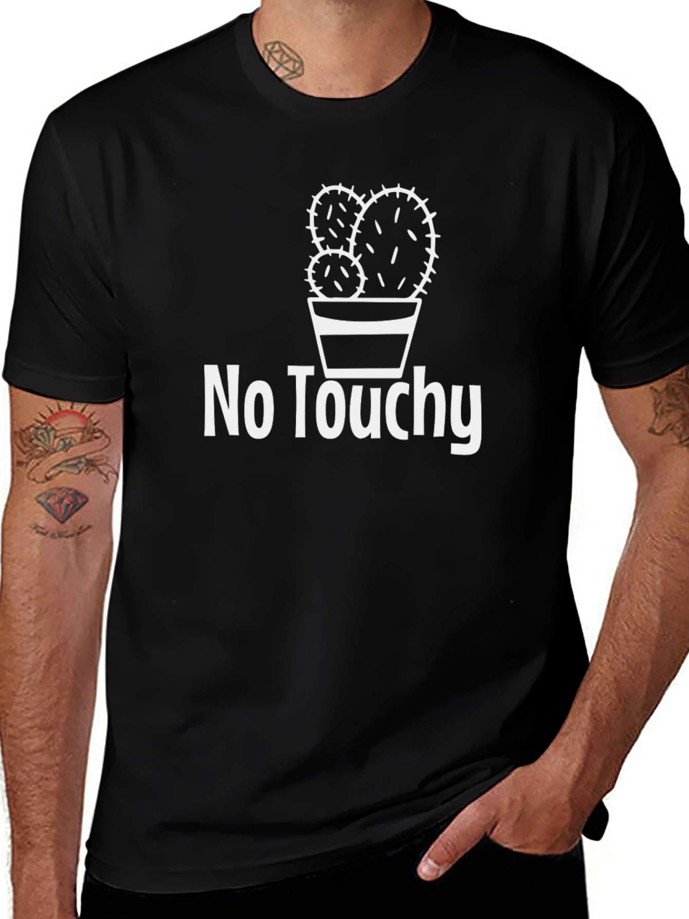 No Touchy Cactus Graphic Tee - Black T-Shirt