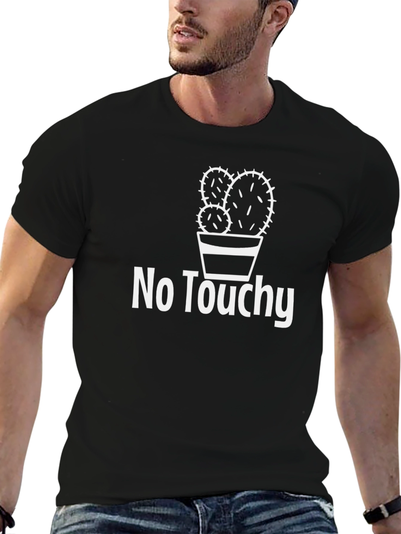 No Touchy Cactus Graphic Tee - Black T-Shirt