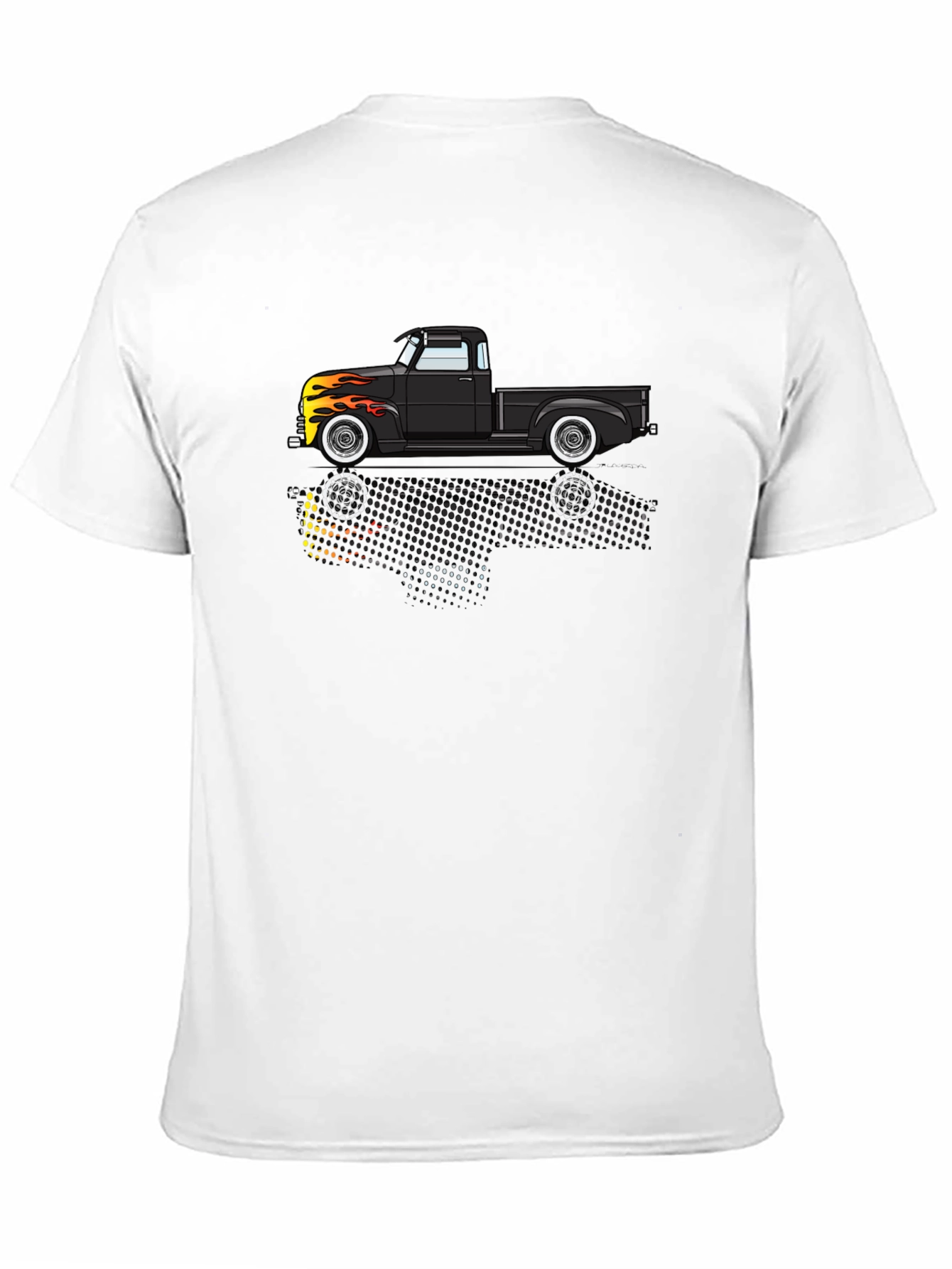 Classic Black Truck Flames Graphic Tee