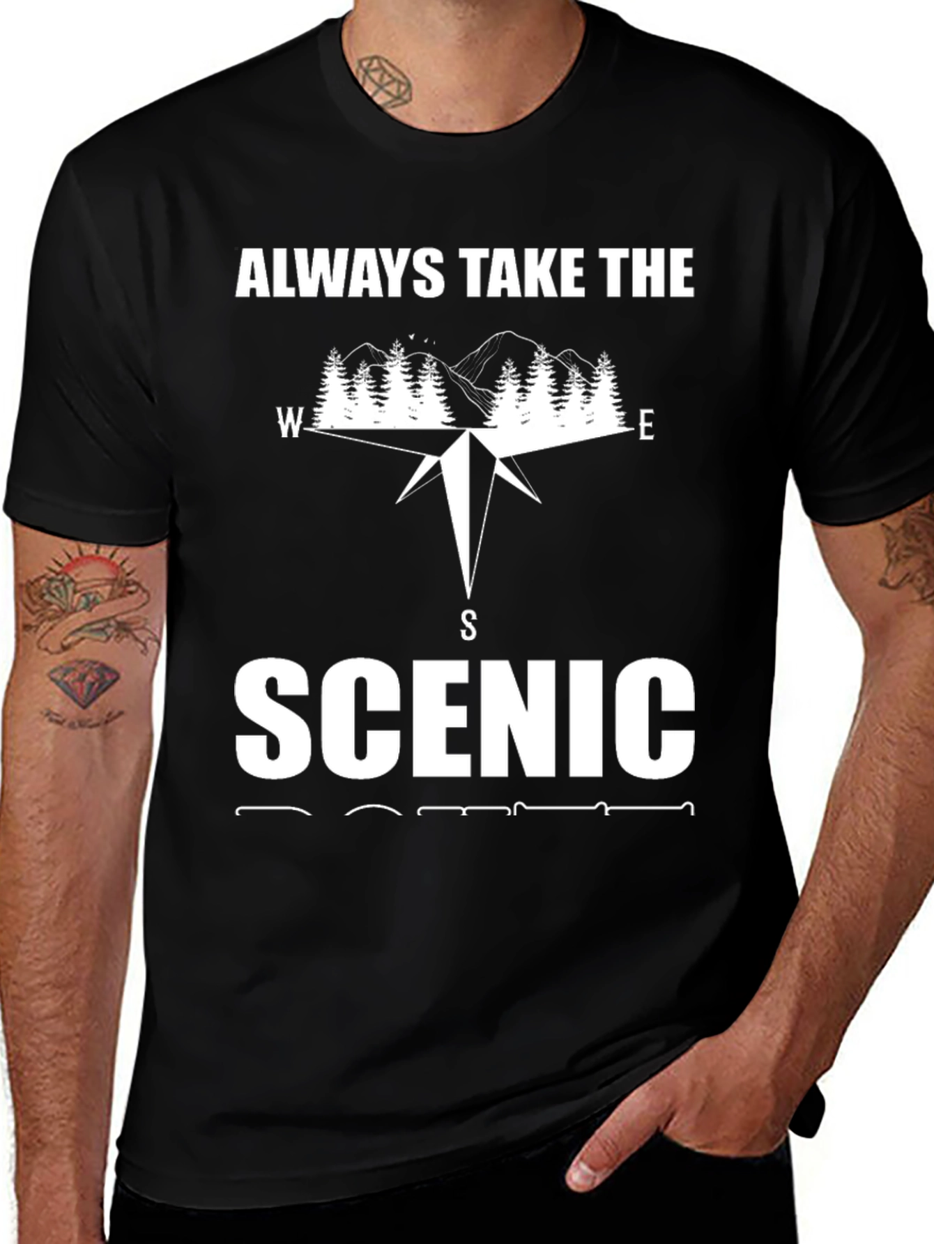 Scenic Route Compass Graphic T-Shirt