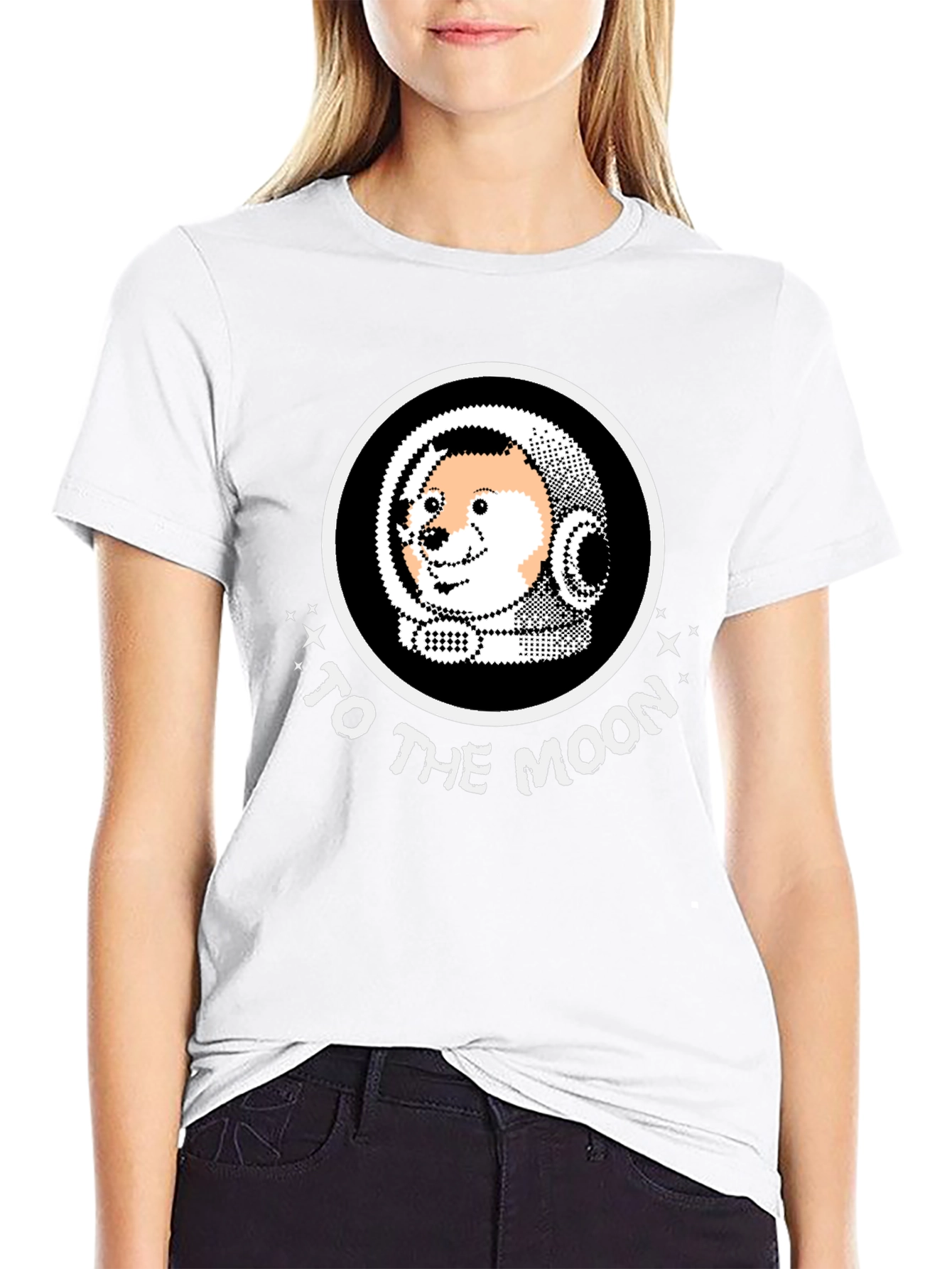 Doge to the Moon Black T-Shirt