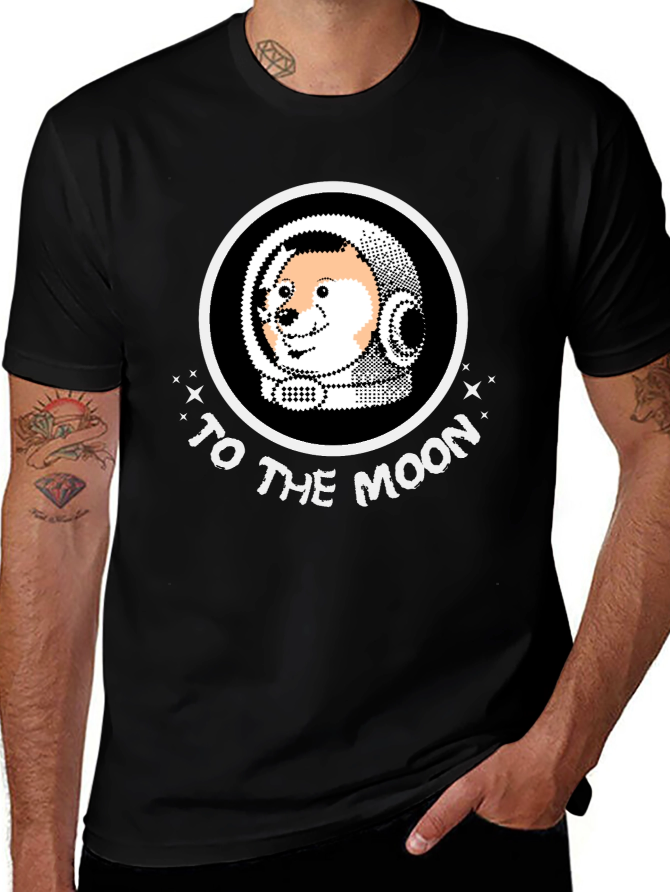 Doge to the Moon Black T-Shirt