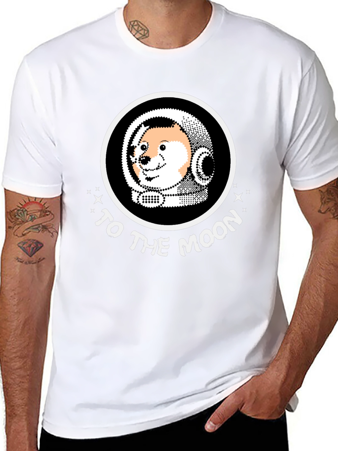 Doge to the Moon Black T-Shirt