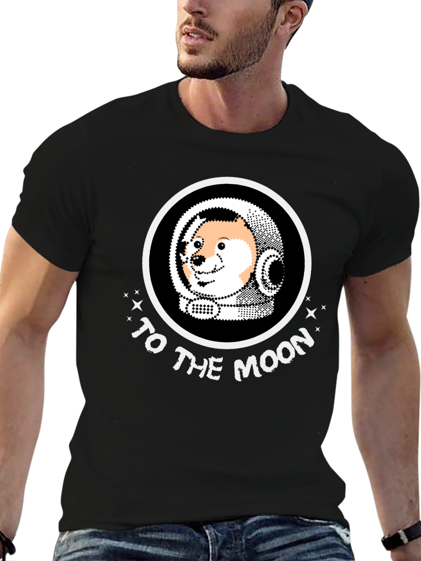 Doge to the Moon Black T-Shirt