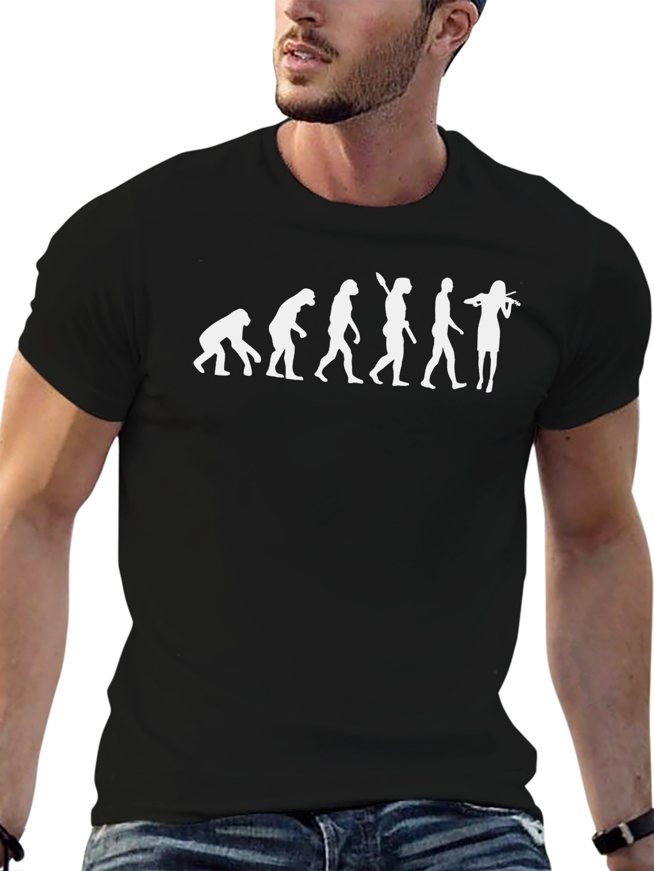 Evolution of Violinist T-Shirt - Black