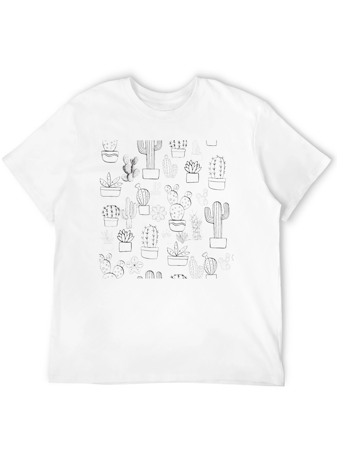 Cactus Graphic Print T-Shirt - Casual Style