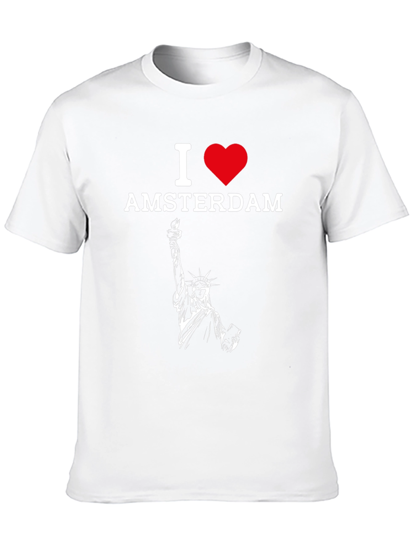 I Love Amsterdam T-Shirt Statue of Liberty Style