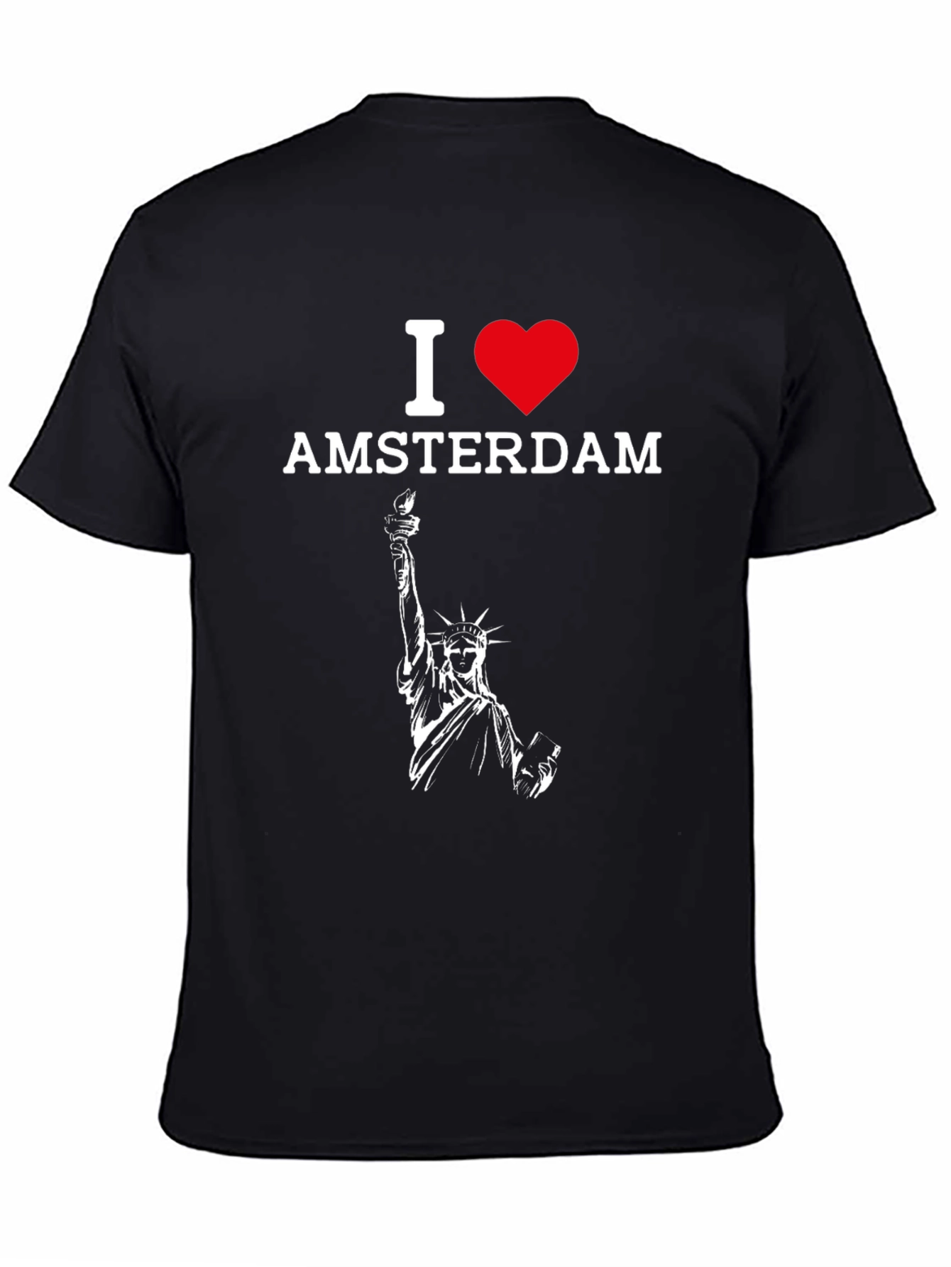 I Love Amsterdam T-Shirt Statue of Liberty Style