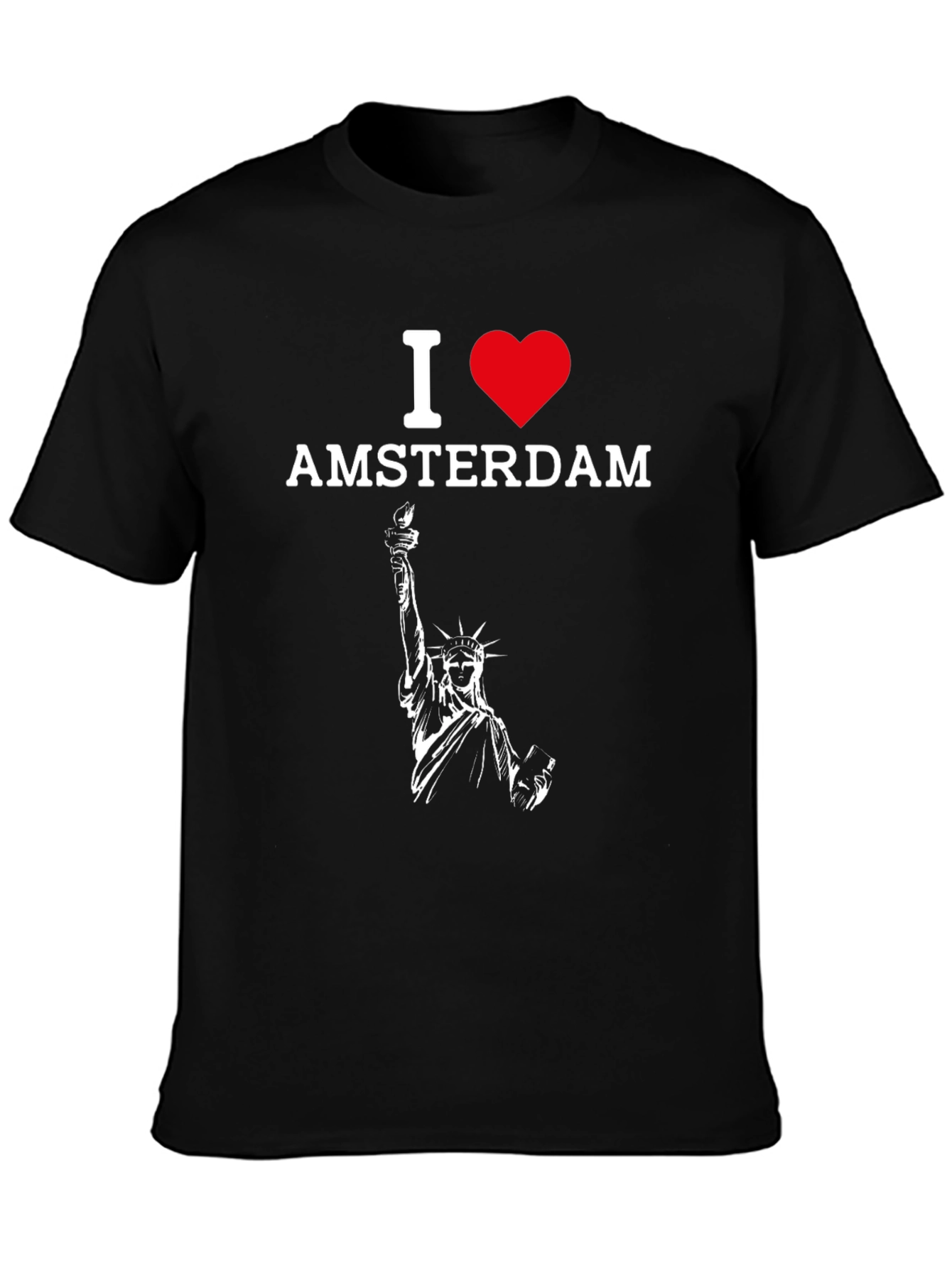 I Love Amsterdam T-Shirt Statue of Liberty Style