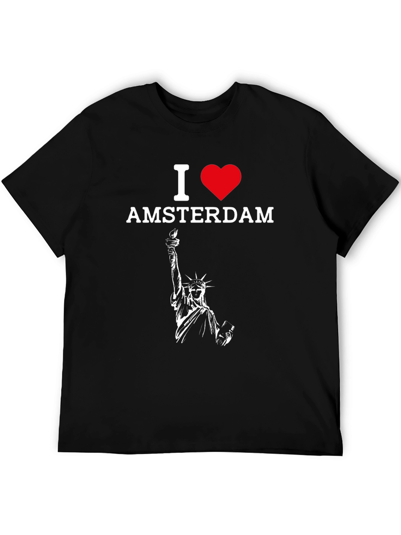 I Love Amsterdam T-Shirt Statue of Liberty Style
