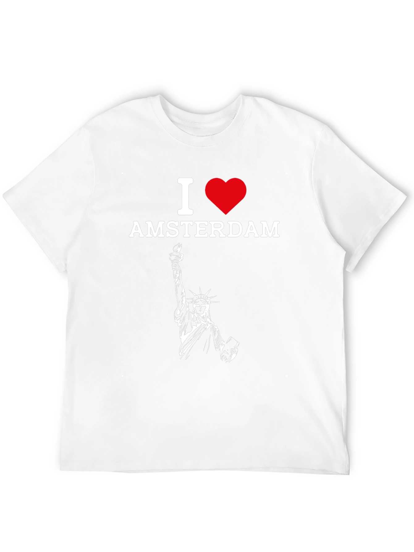 I Love Amsterdam T-Shirt Statue of Liberty Style