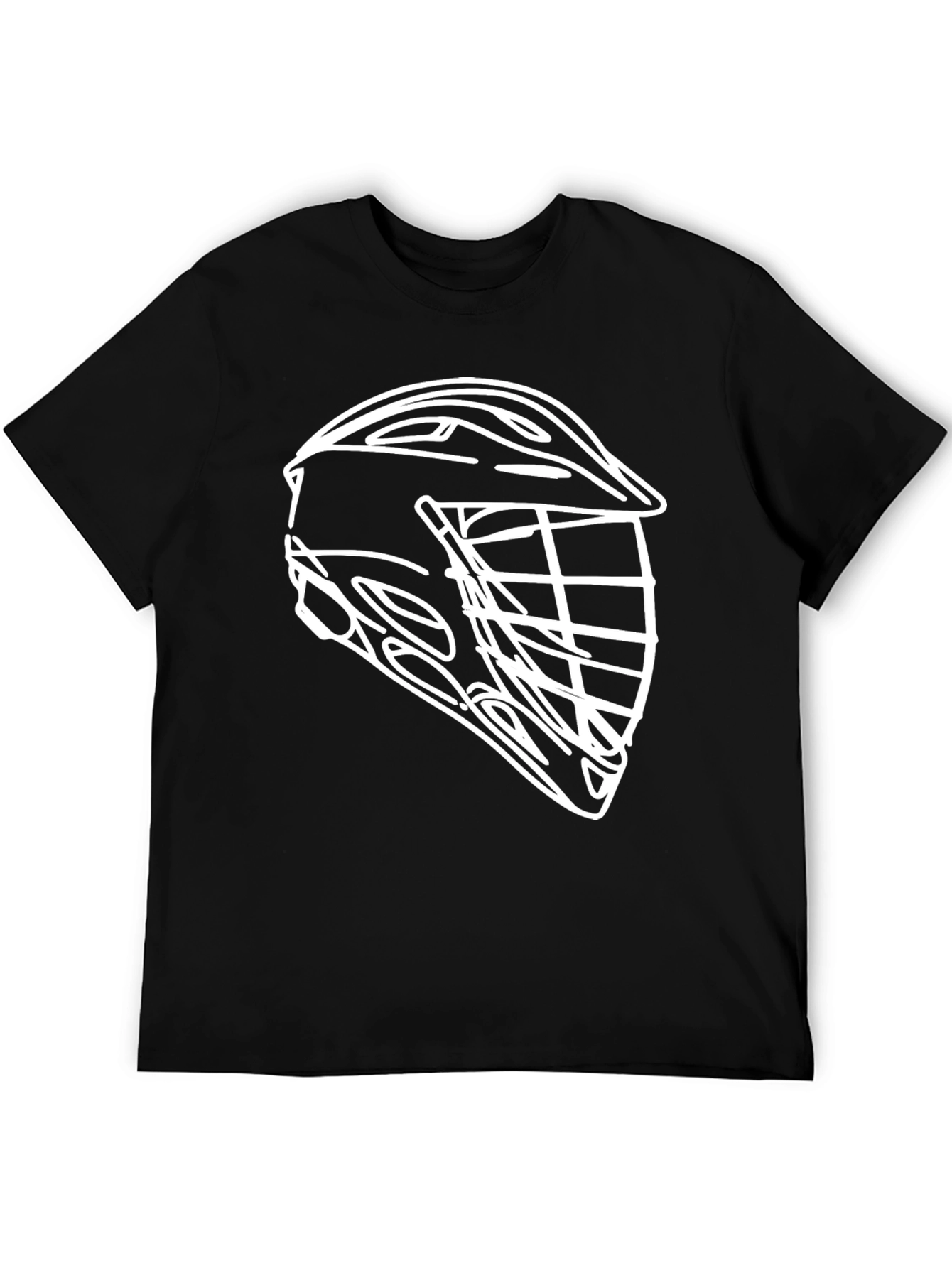 Lacrosse Helmet Outline Graphic Tee - Black