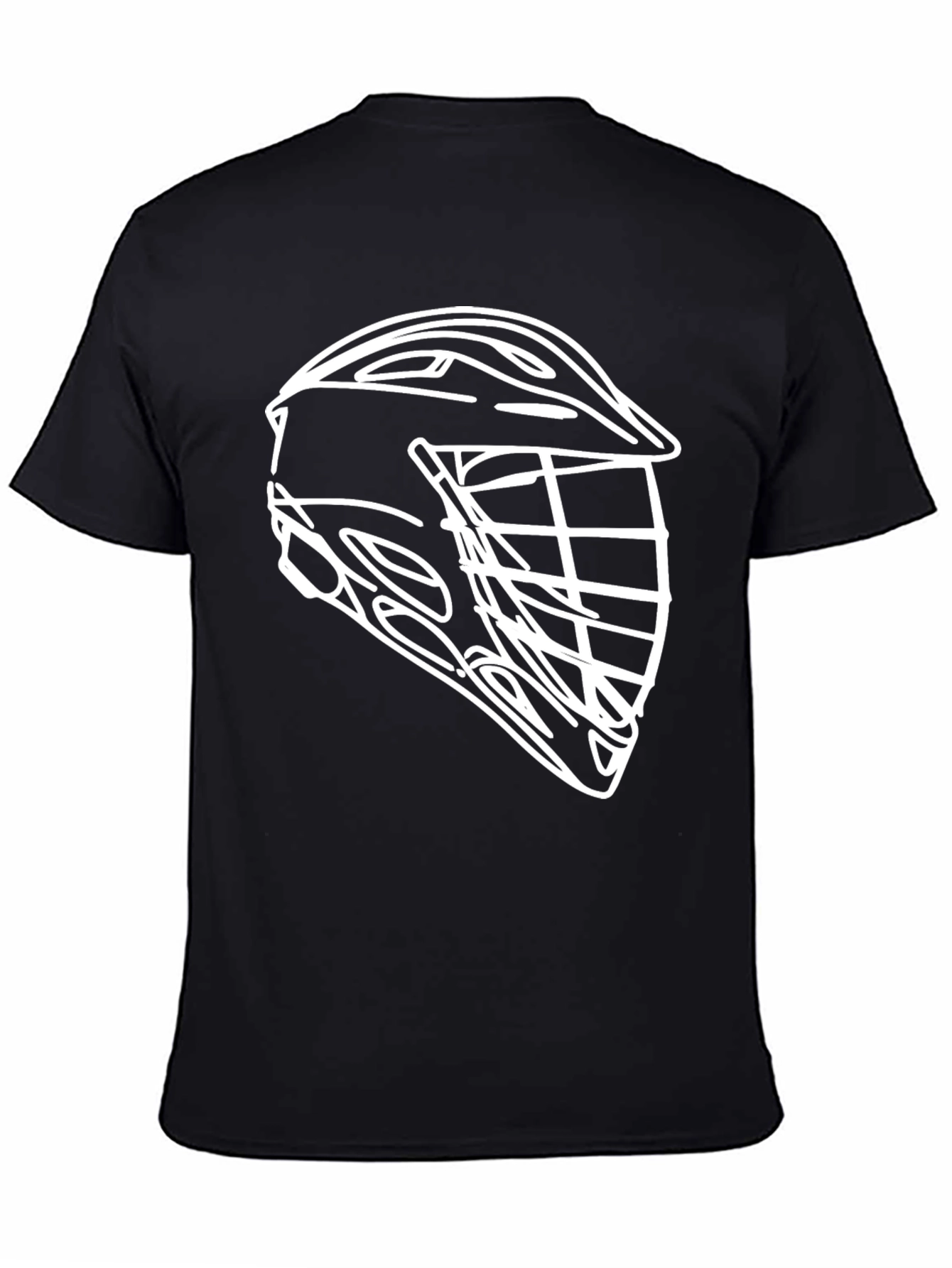 Lacrosse Helmet Outline Graphic Tee - Black